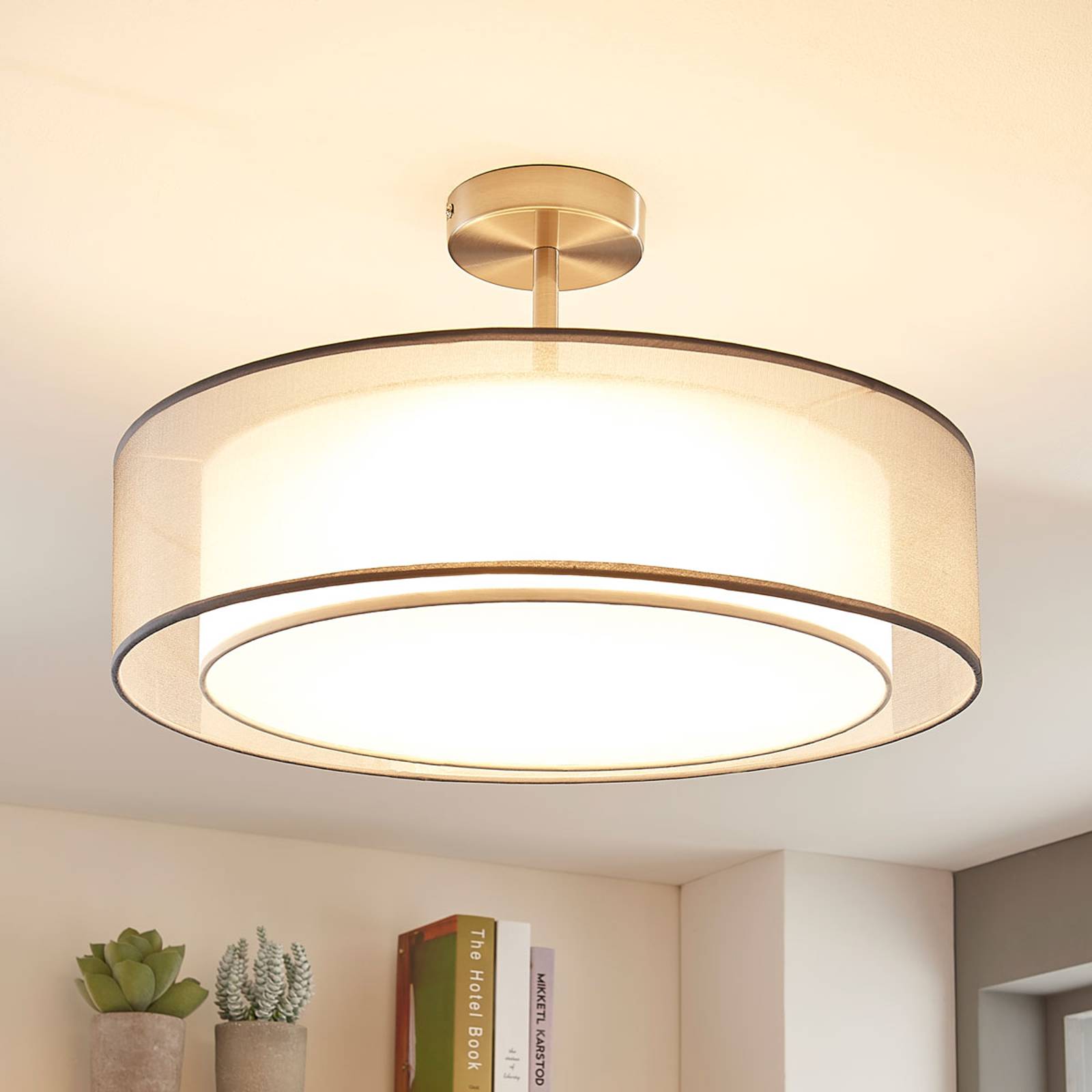 LED-kattovalaisin Pikka, himmennettävä, harmaa