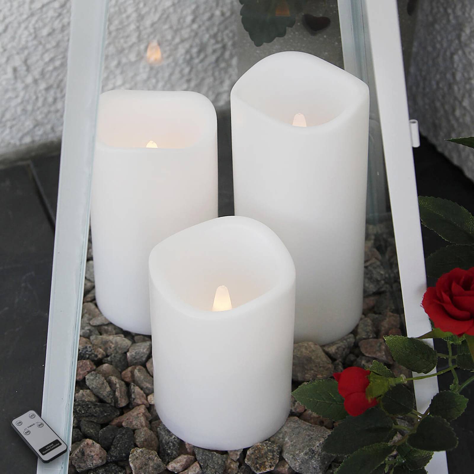 LED-kynttilät ulkokäyttöön, 3 kpl