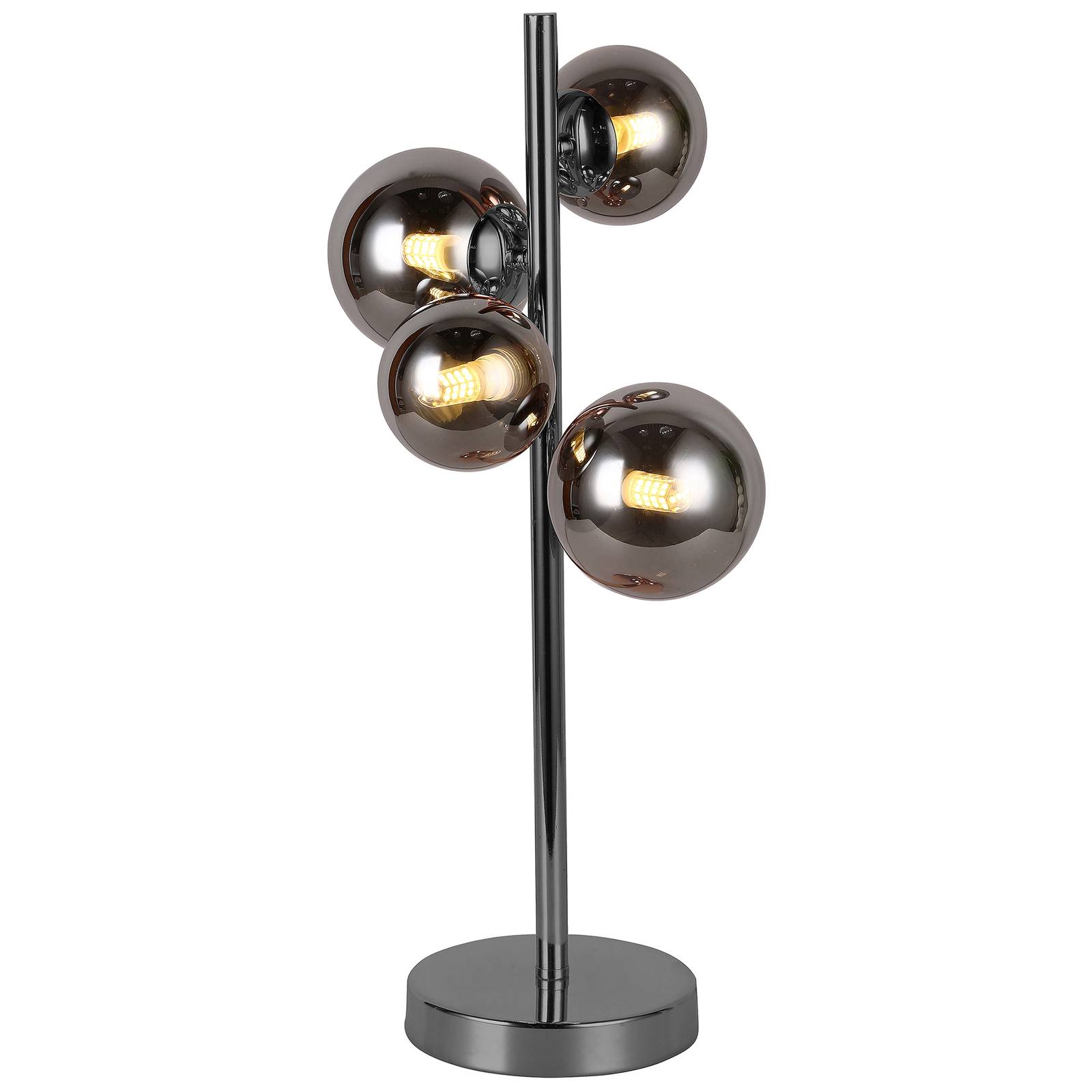LED-pöytälamppu Villa, lasipallot, nelilamppuinen