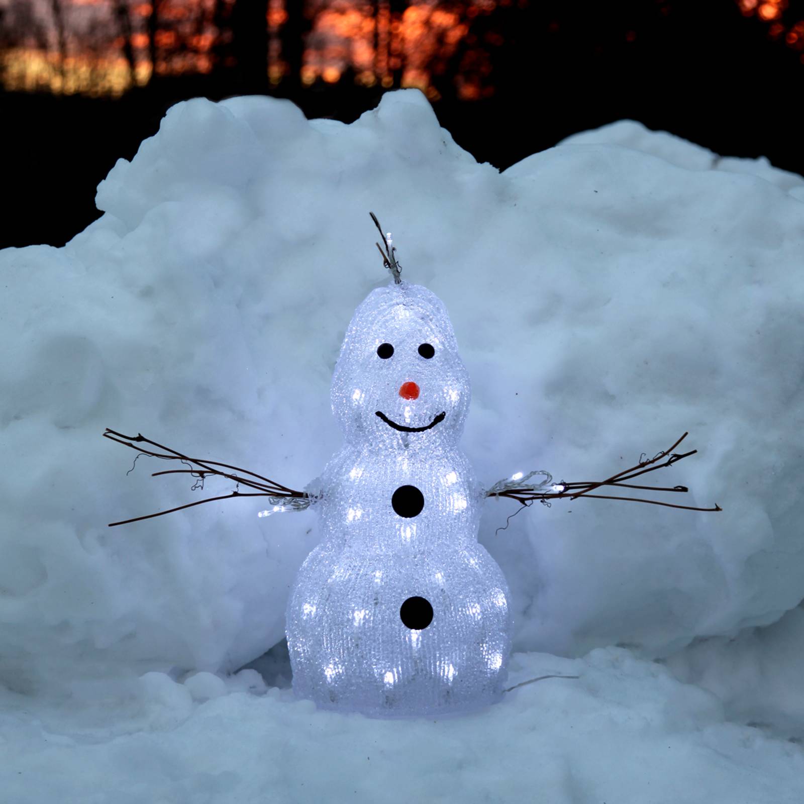 Pieni Crystal Snowman-LED-koristevalo ulkokäyttöön