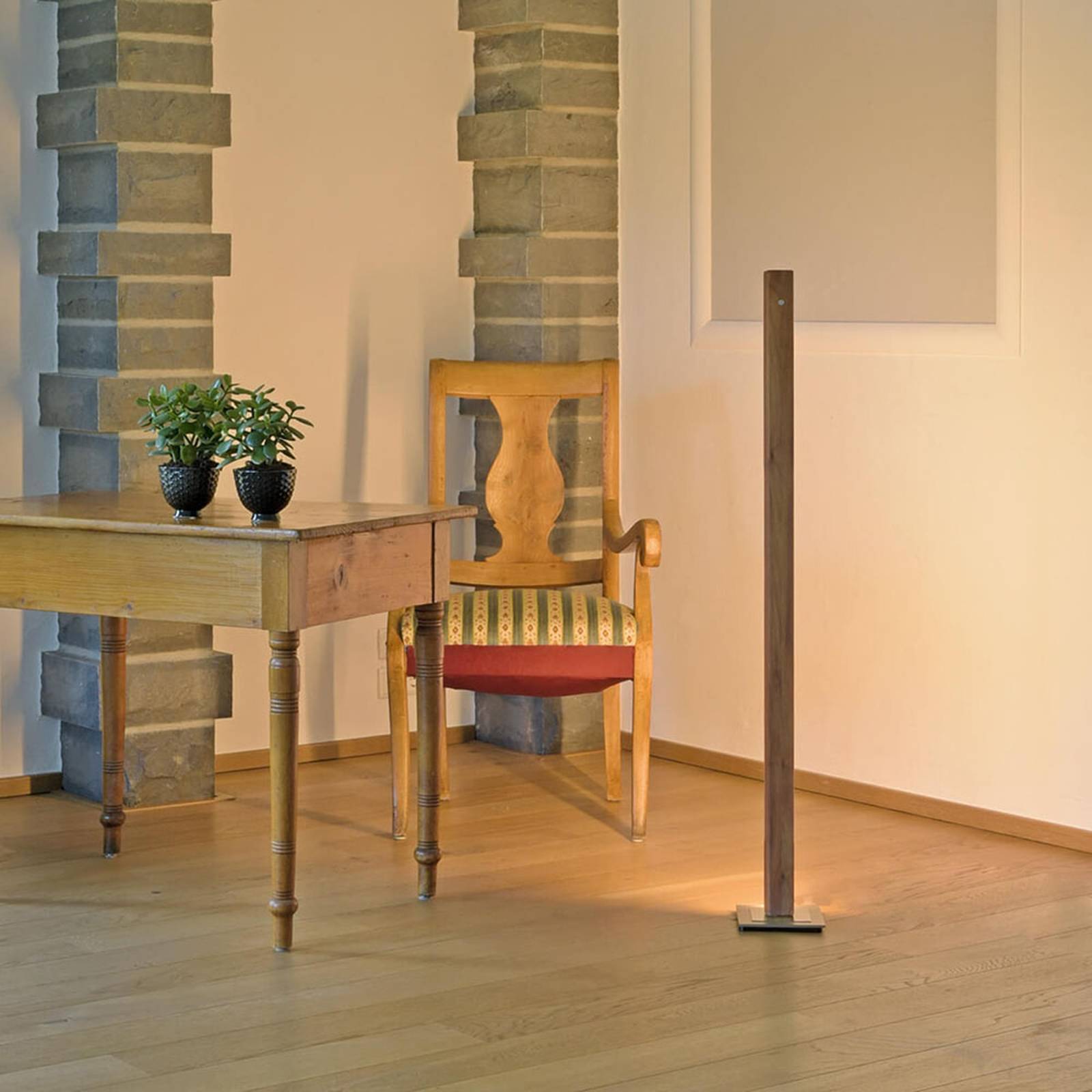 HerzBlut Leonora -LED-lattiavalo 122,5 cm, pähkinä