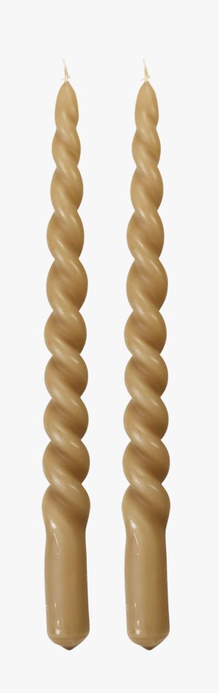 Twisted kruunukynttilä beige