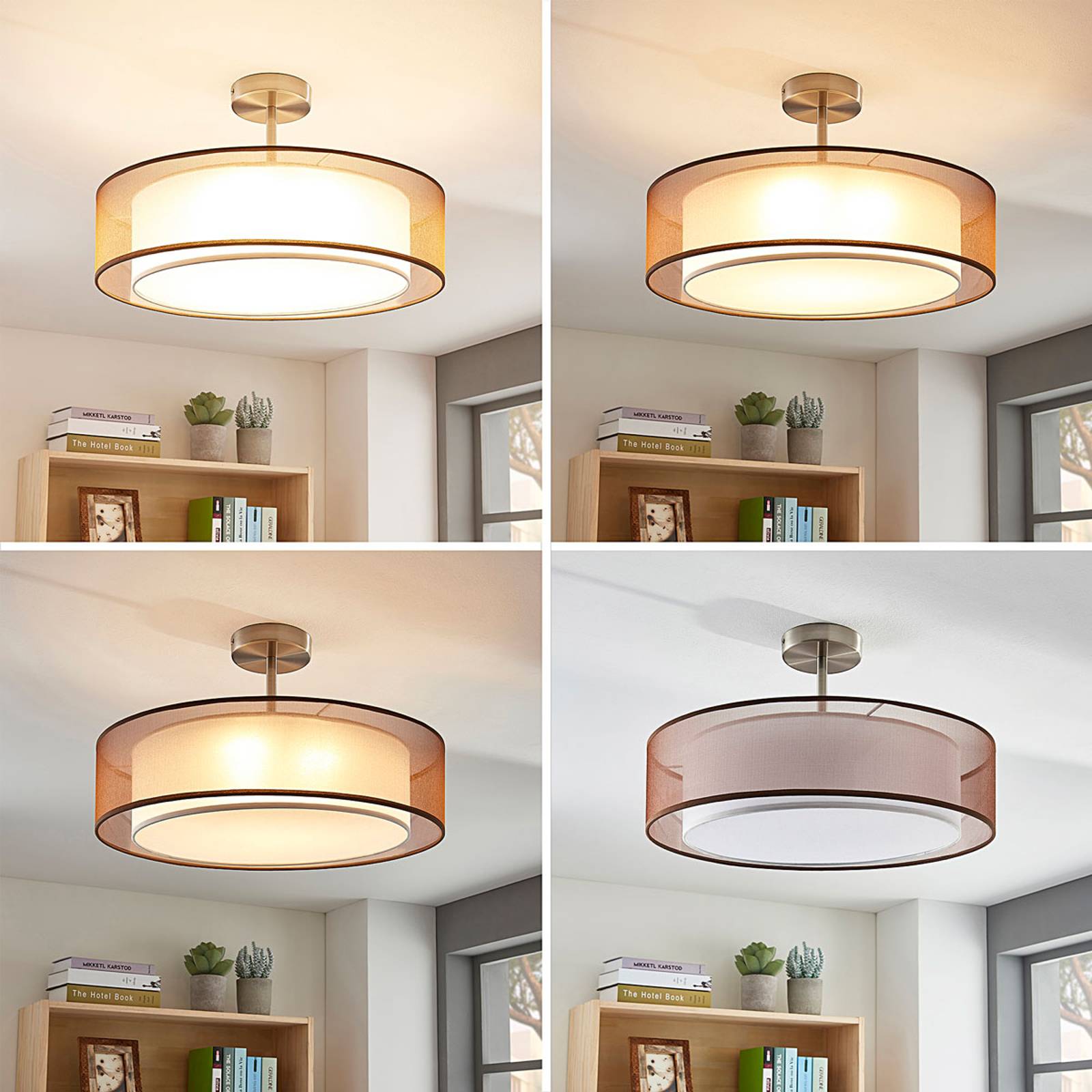 LED-kattovalaisin Pikka, himmennettävä, ruskea