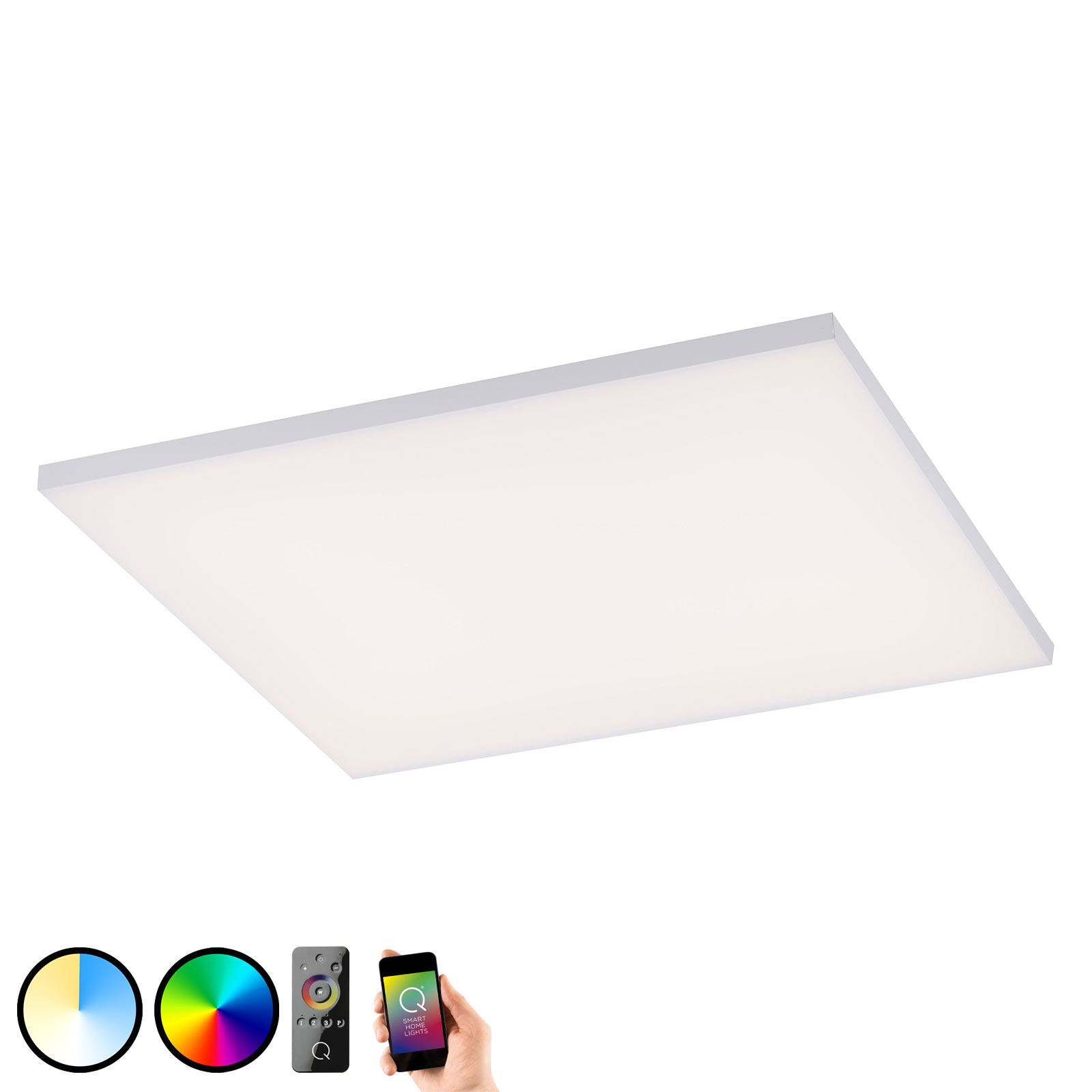 Paul Neuhaus Q-FRAMELESS -kattovalo RGBW 62x62cm