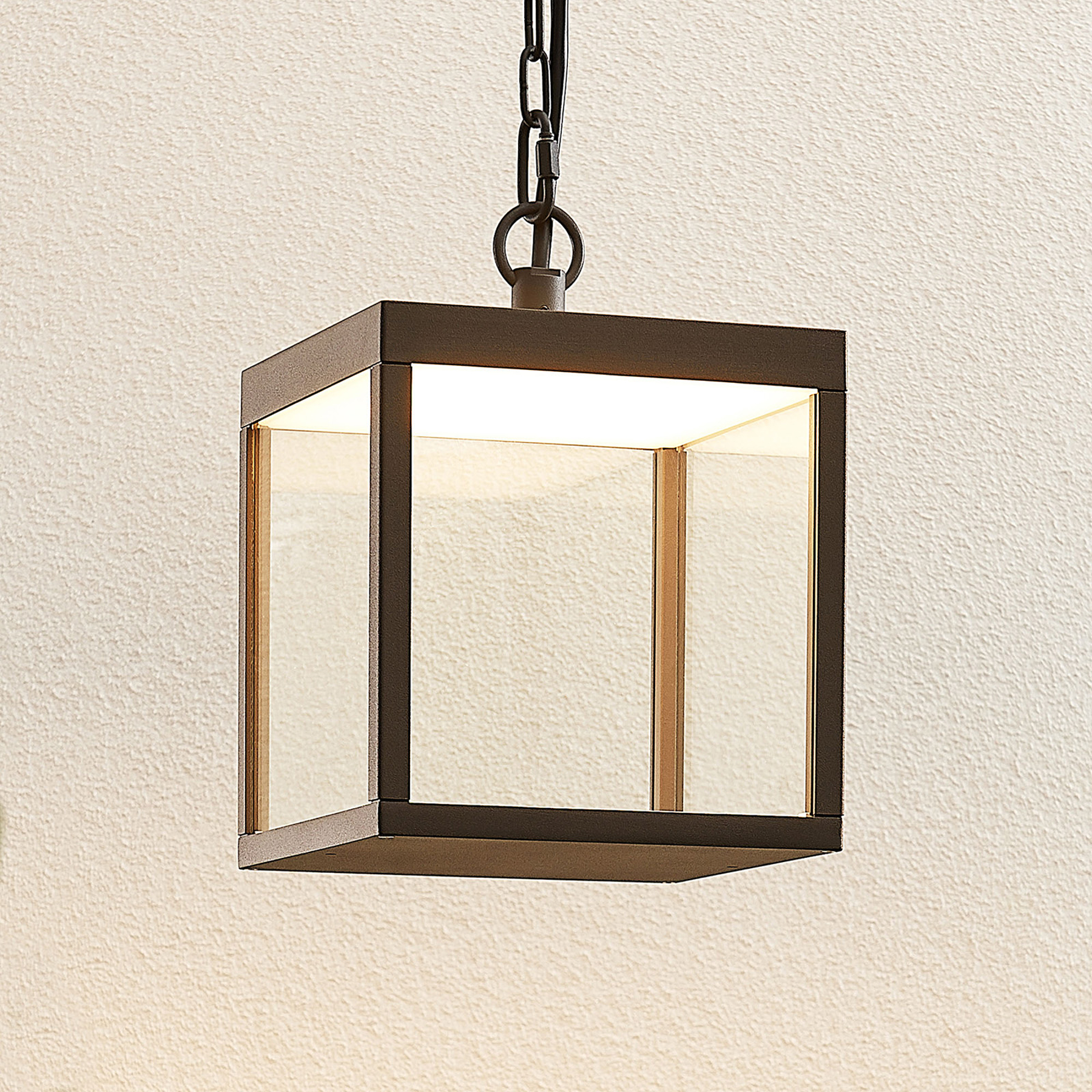 LED-ulkoseinävalaisin Cube lasivarjostimella 18 cm