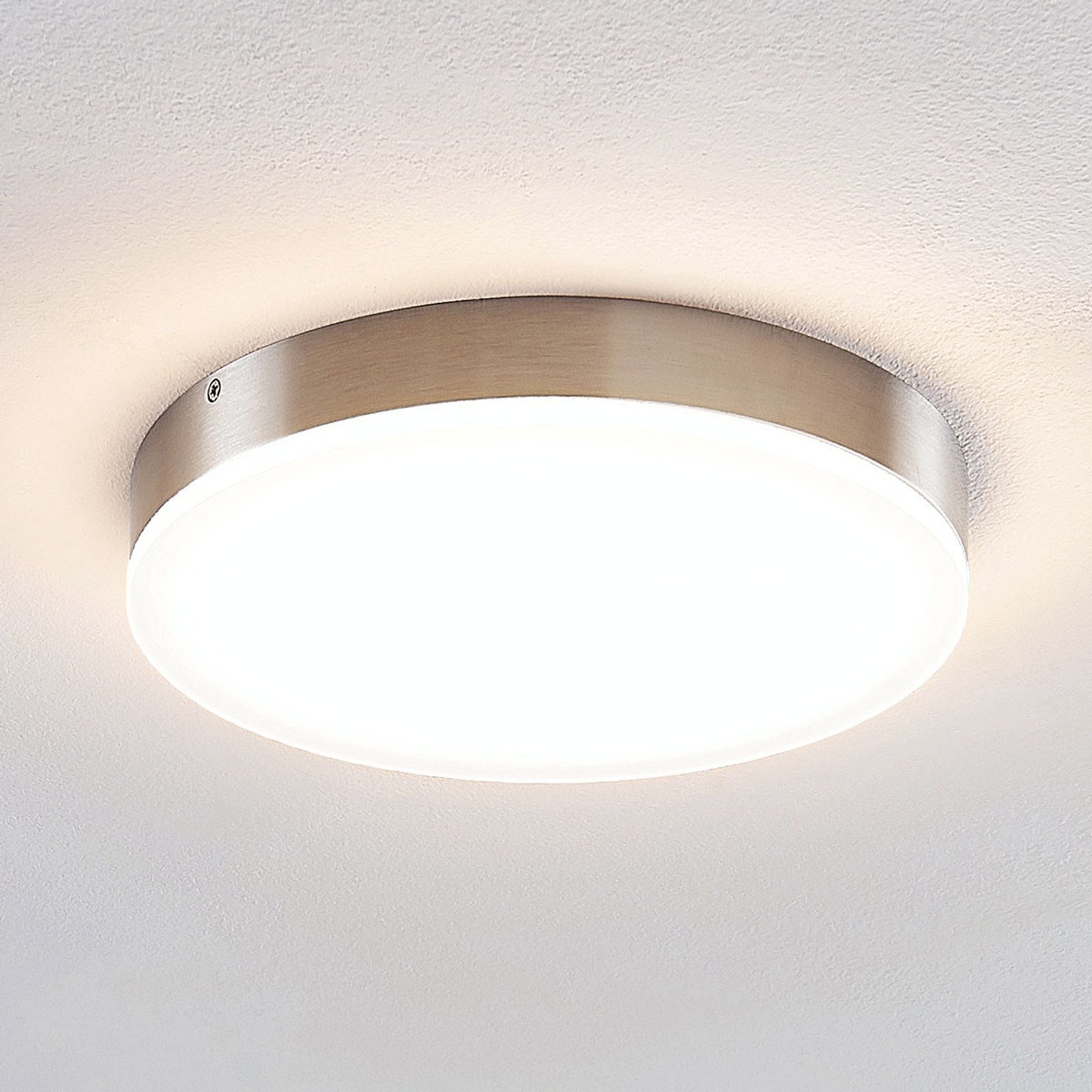 Lindby Leonta LED-kattovalaisin, nikkeli, 25 cm