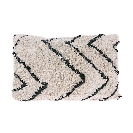 Tyyny Puuvilla Zigzag musta/valkoinen 40x60 cm