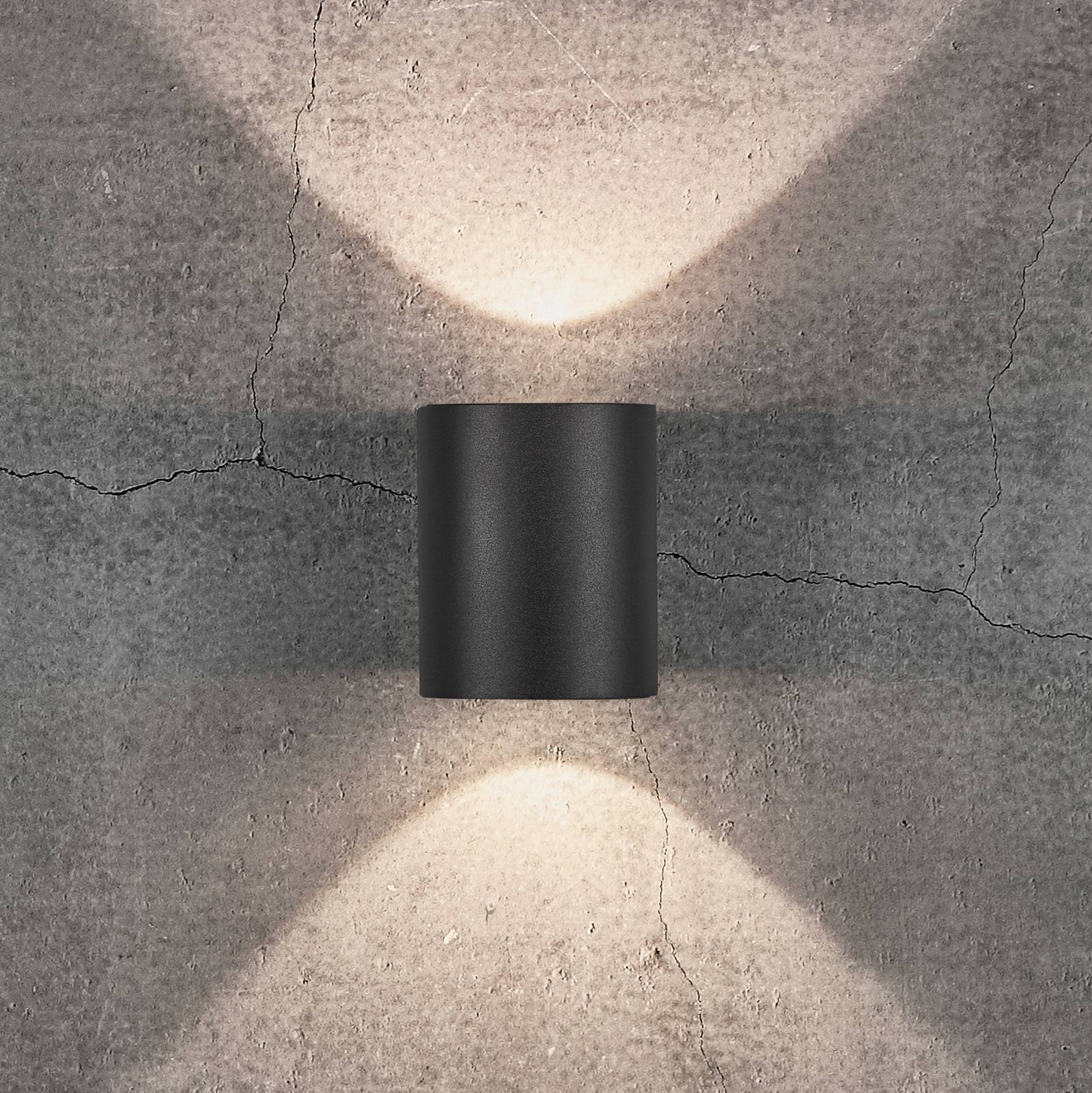 lED-ulkoseinävalaisin Canto 2, 10 cm, musta