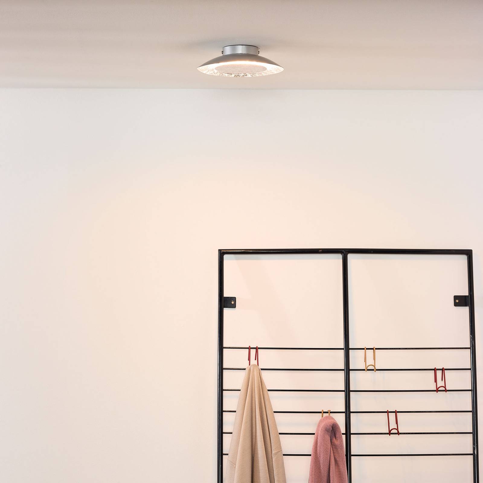 LED-kattovalaisin Foskal, hopea, Ø 21,5 cm
