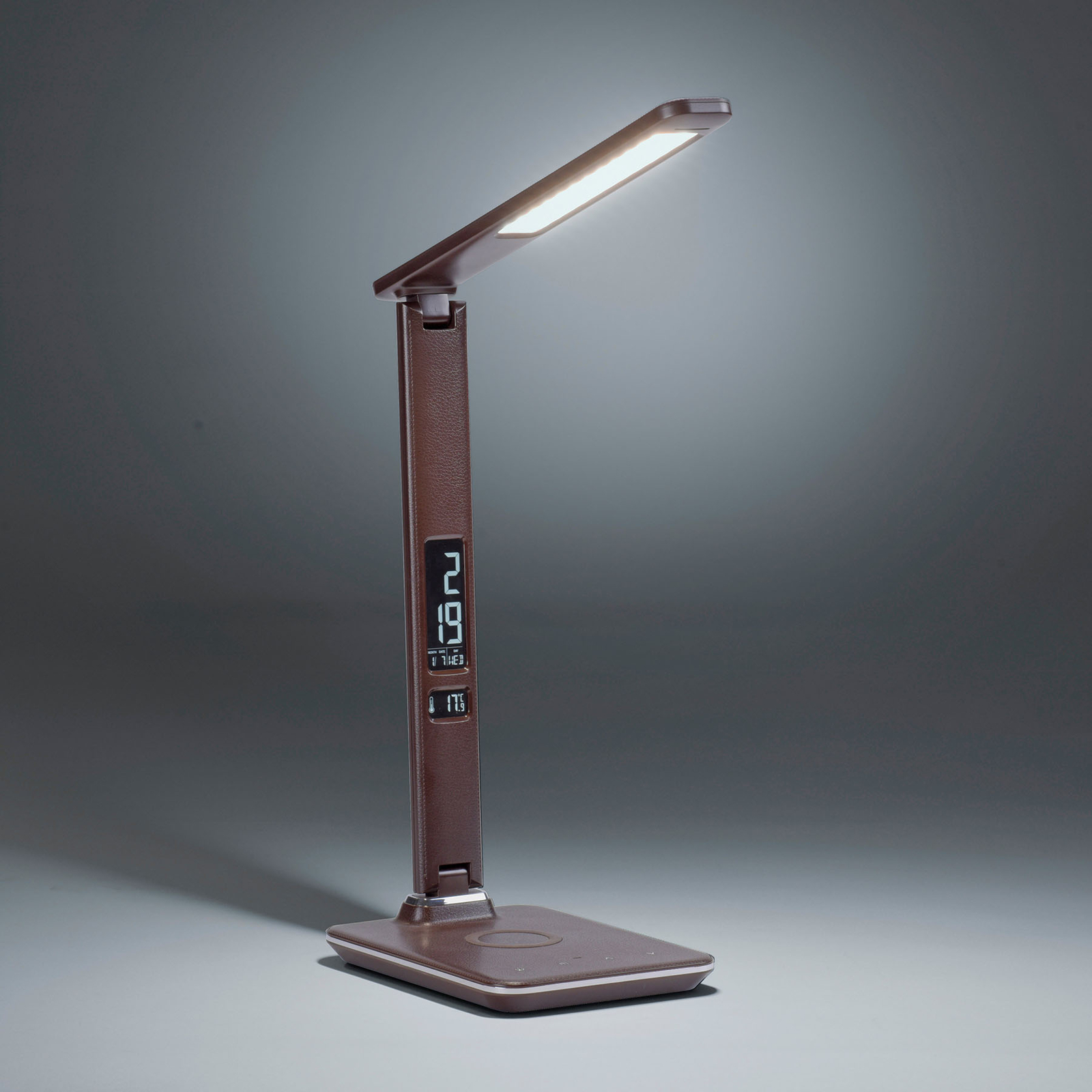 LED-pöytälamppu Adriano CCT himmennettävä, ruskea