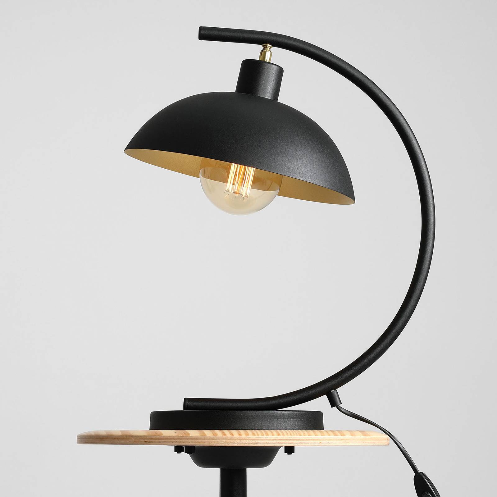 Pöytävalaisin 1036, yksilamppuinen, musta-kulta