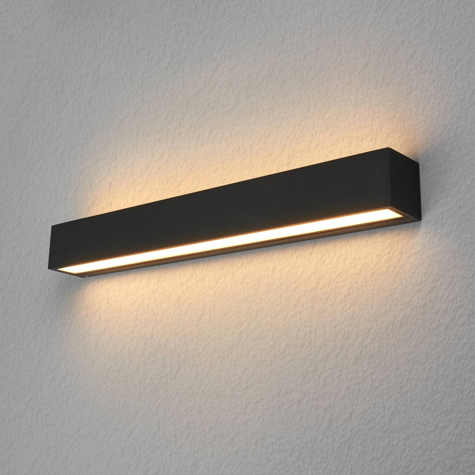Lucande Lengo-LED-seinävalo 50cm grafiitti 2 lamp.