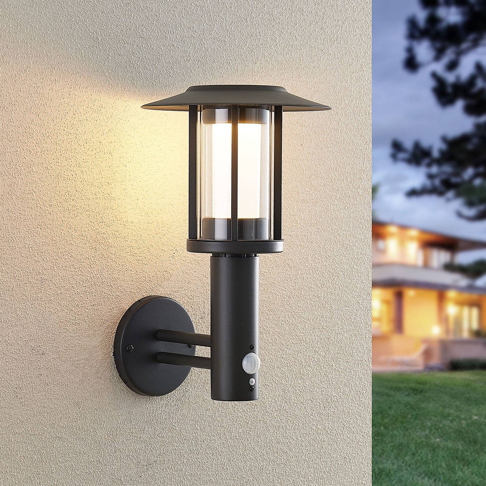 Lindby Volki - aurinkokäyttöinen LED-seinälamppu
