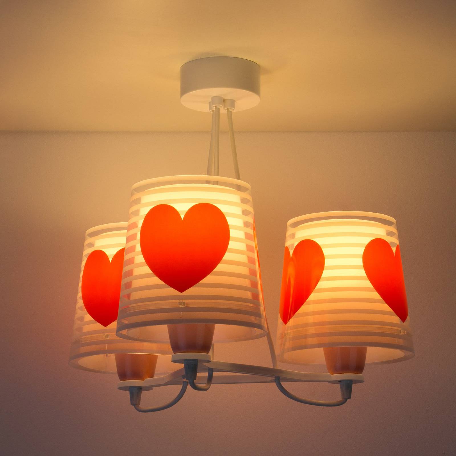 Lasten riippuvalo Light Feeling, 3 lamppua, roosa