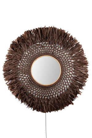 Seinävalaisin Boho Peili Ruskea