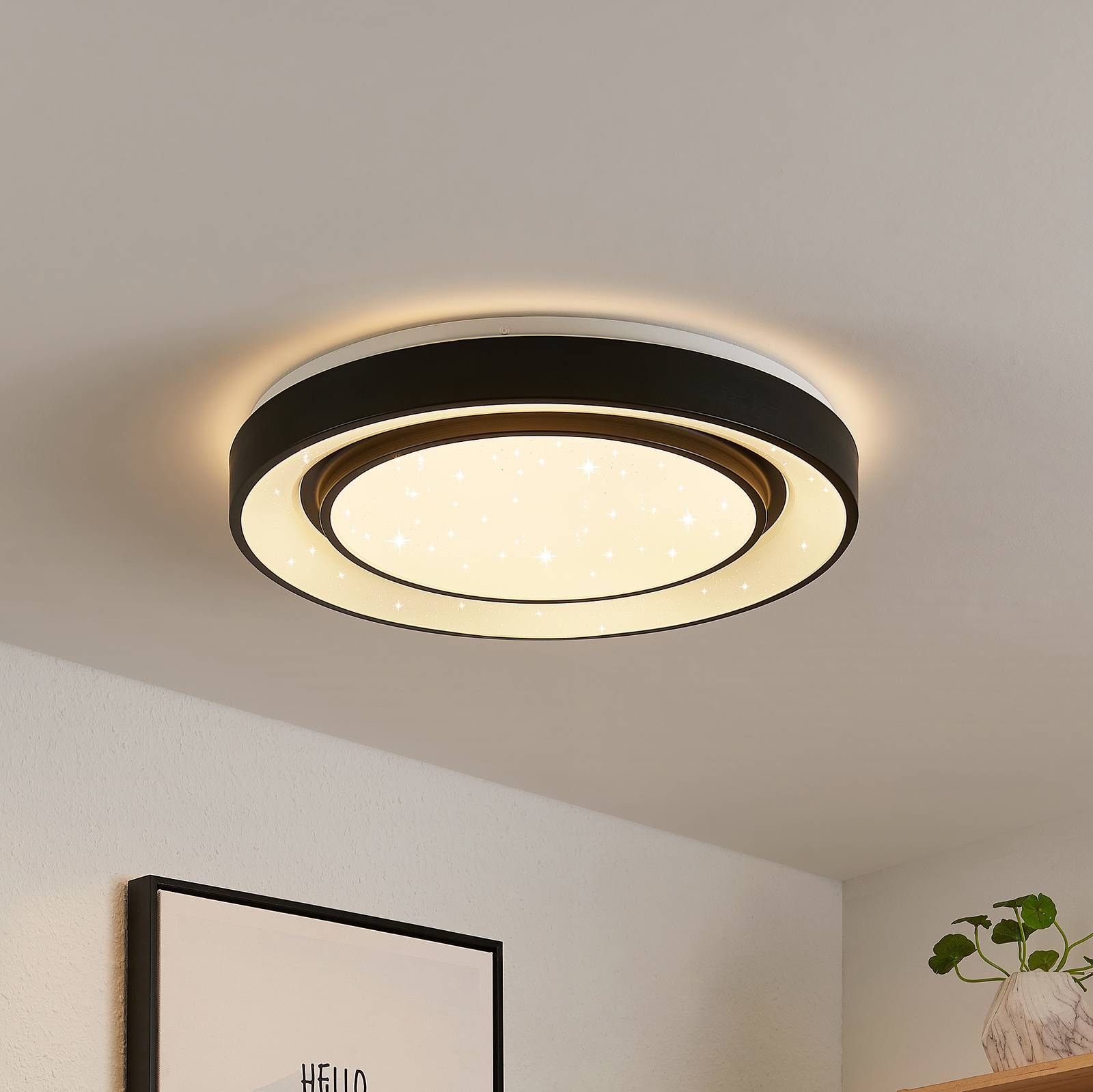 Lindby Gamino -LED-kattovalaisin, RGBW, CCT, 48 cm