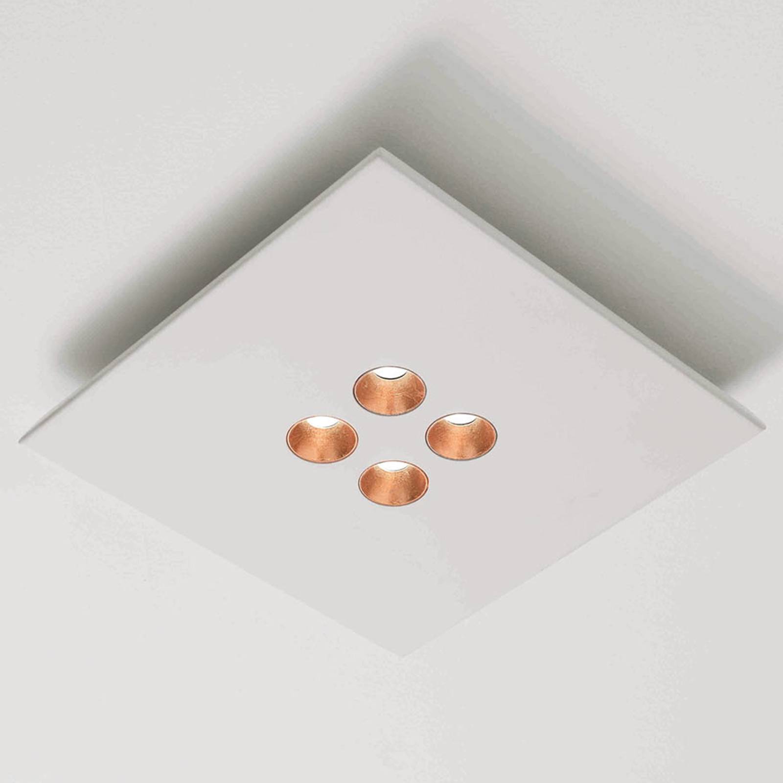 ICONE Confort -LED-kattovalaisin, valkoinen-kupari