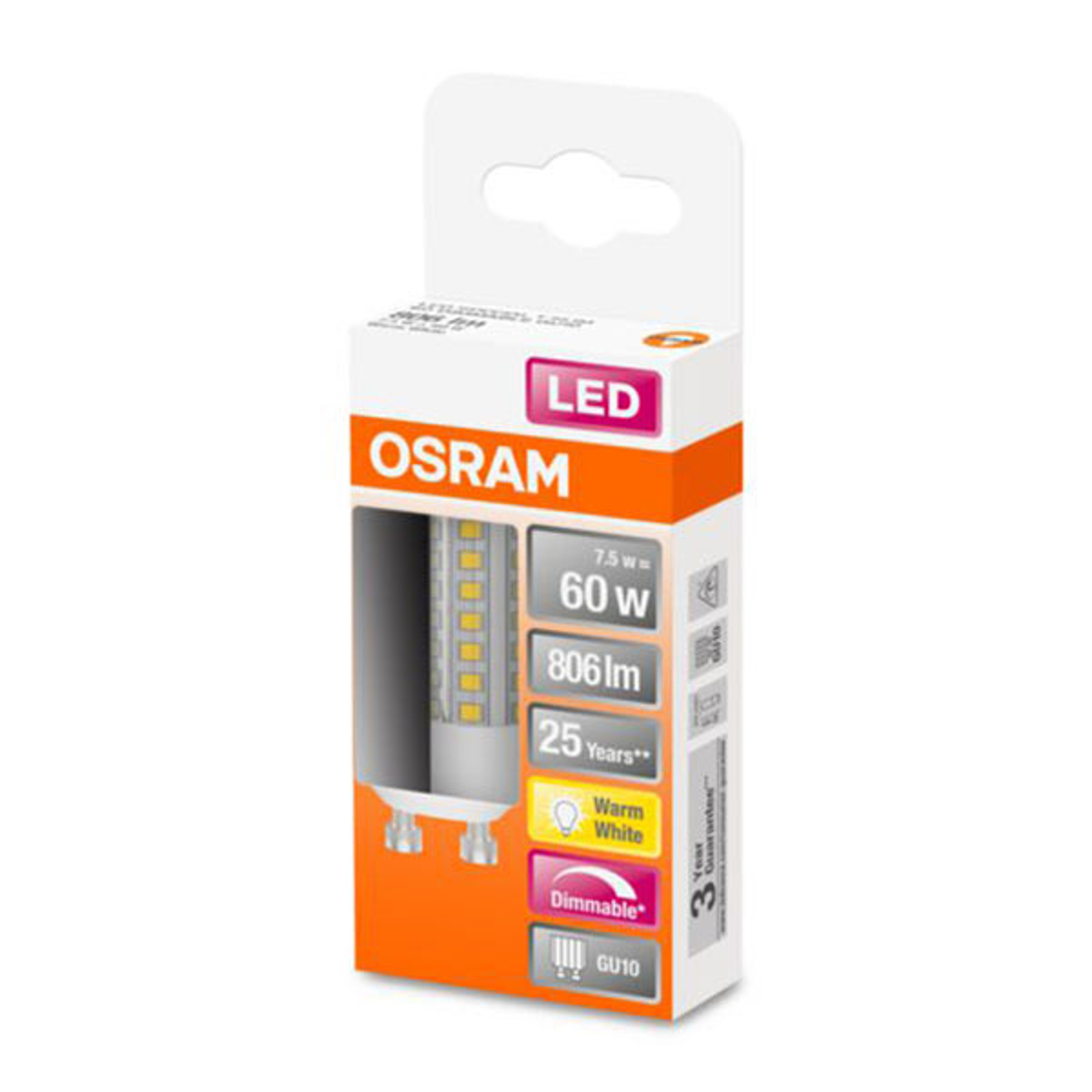 OSRAM-LED-lamppu Special T GU10 7W 2 700 K dim