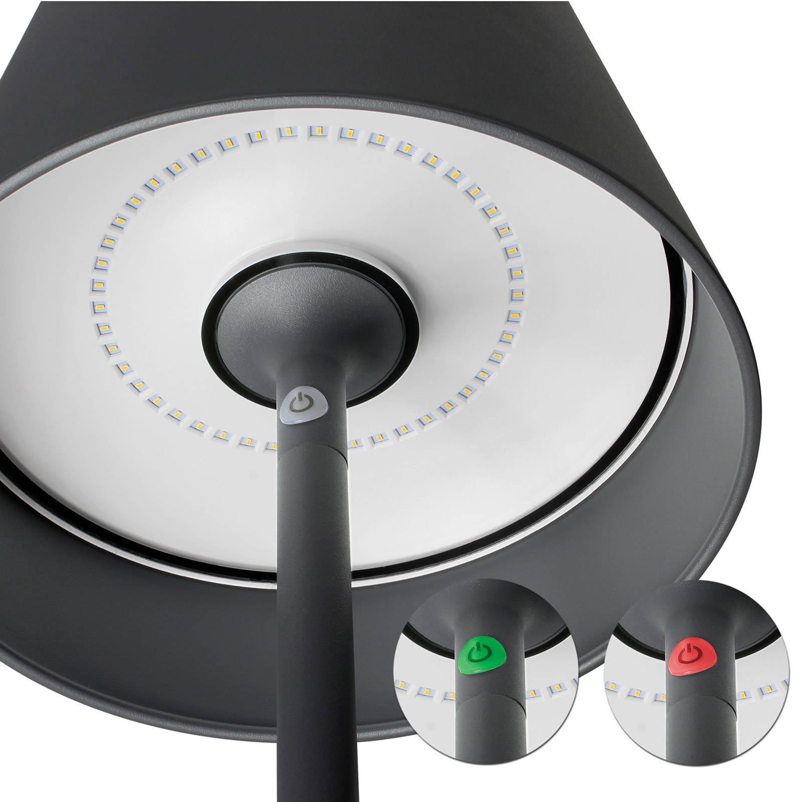 LED-lattiavalo Quint Outdoor, johdoton antrasiitti