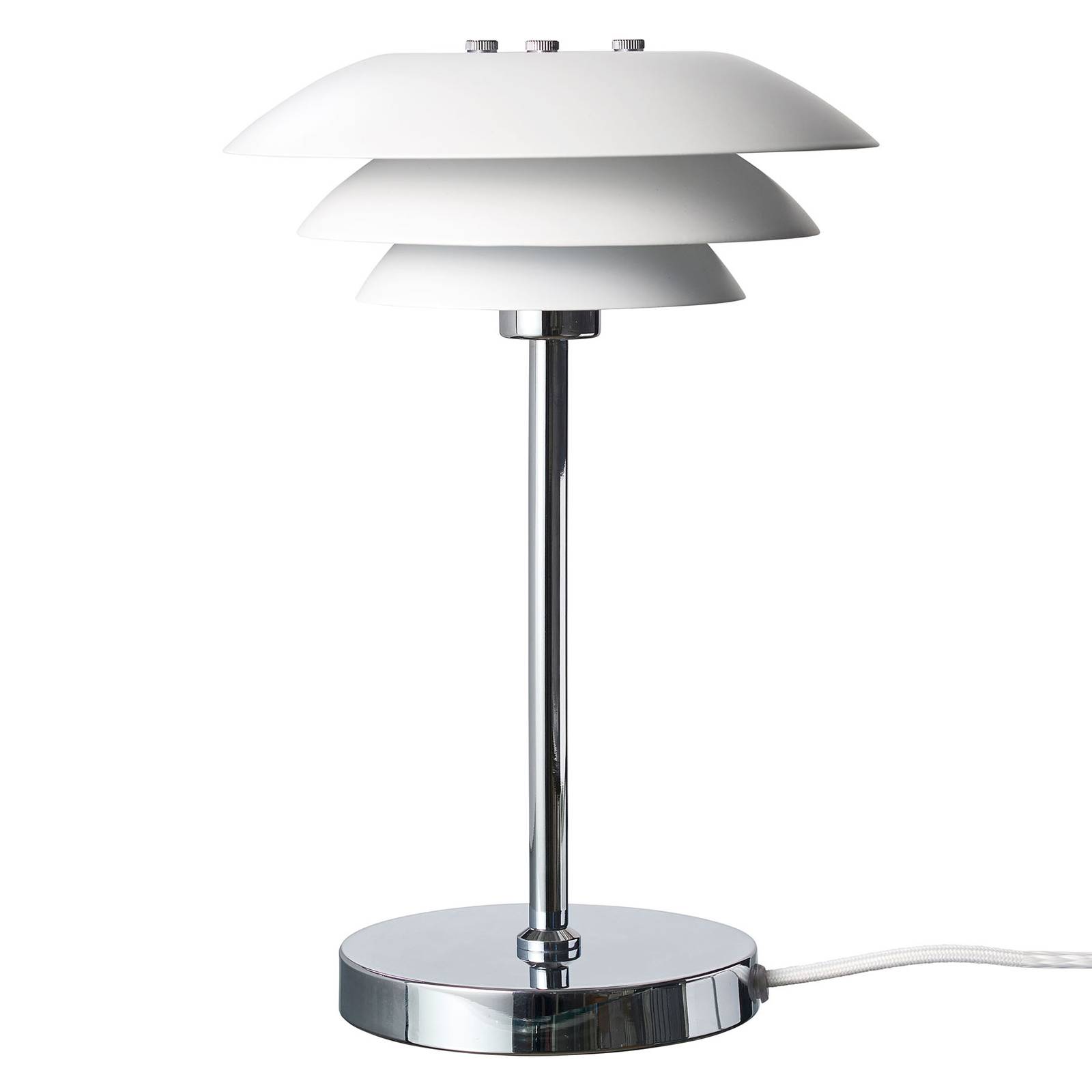 Dyberg Larsen DL20 -pöytälamppu Ø 20 cm, valkoinen