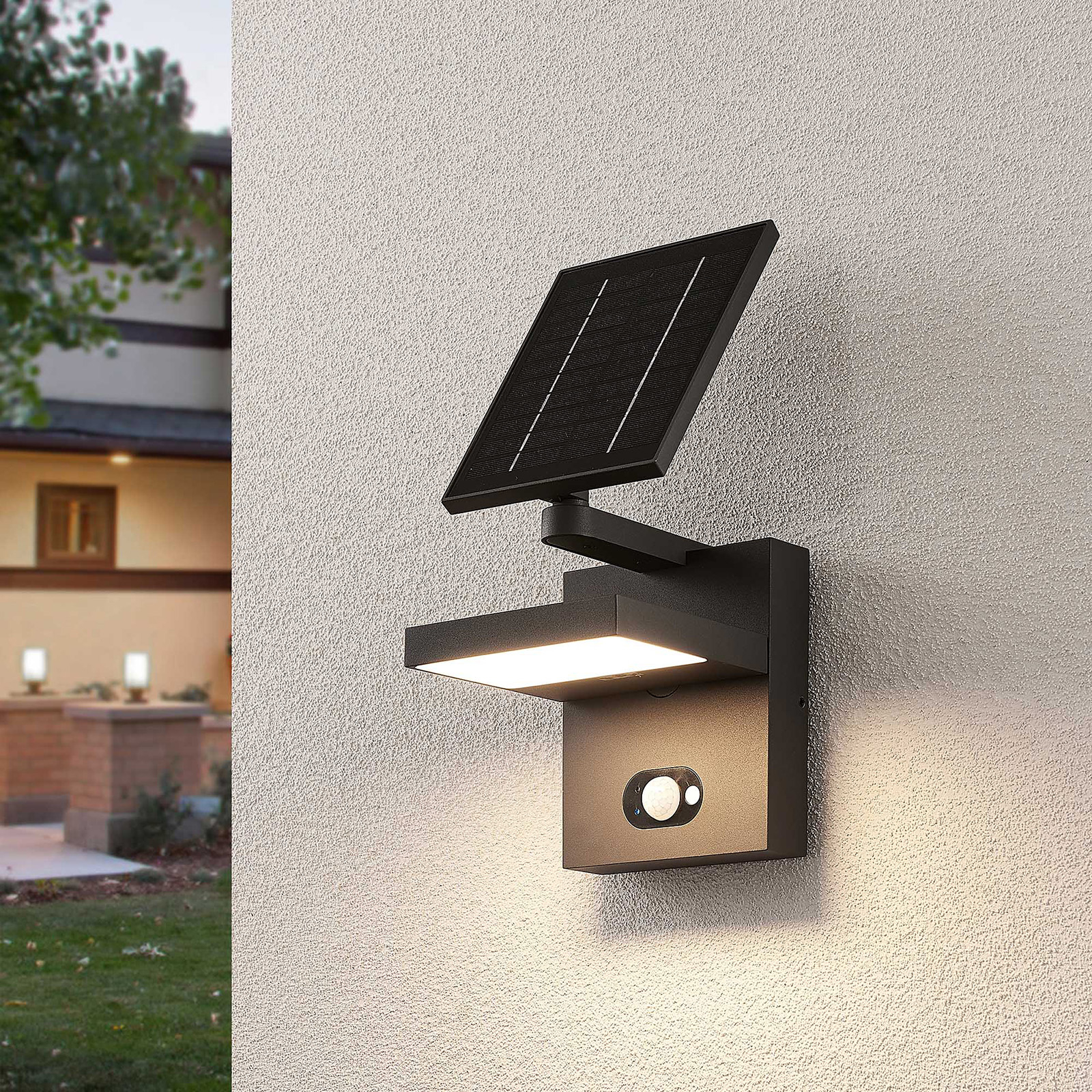 Aurinkokäyttöinen LED-seinävalaisin Silvan sensori