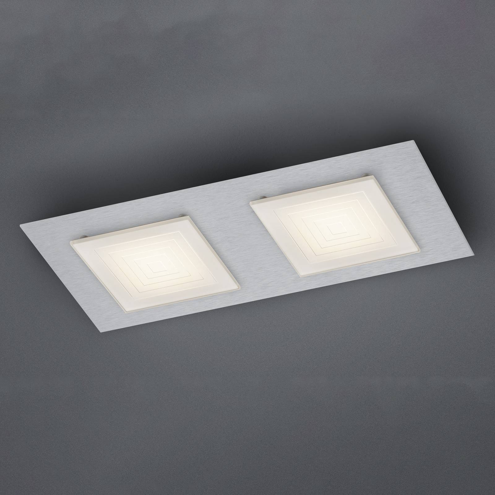 BANKAMP Ino -LED-kattovalo, 2 lamppua, hopea
