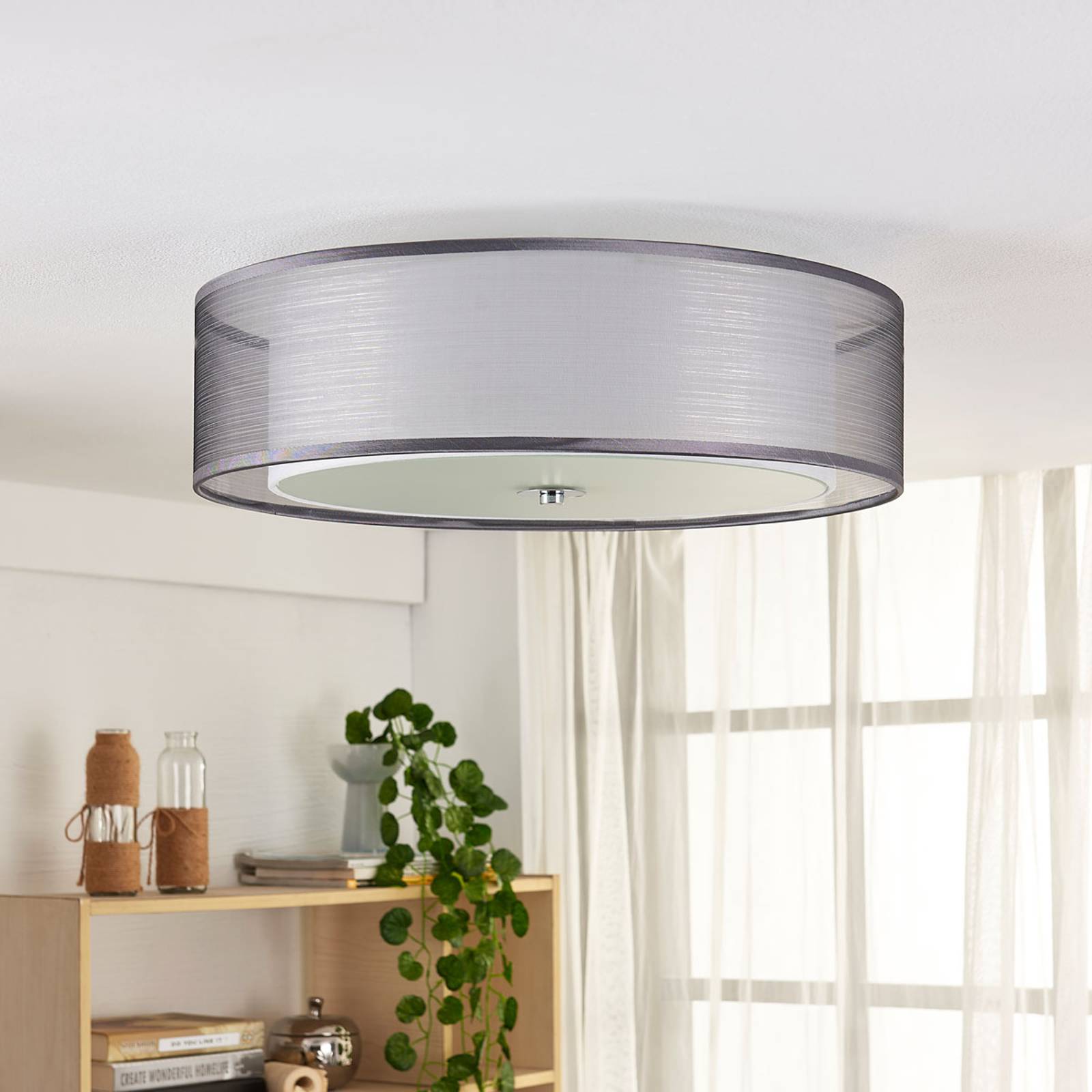 Tobia LED-kattolamppu, katkaisinhimmennys harmaa