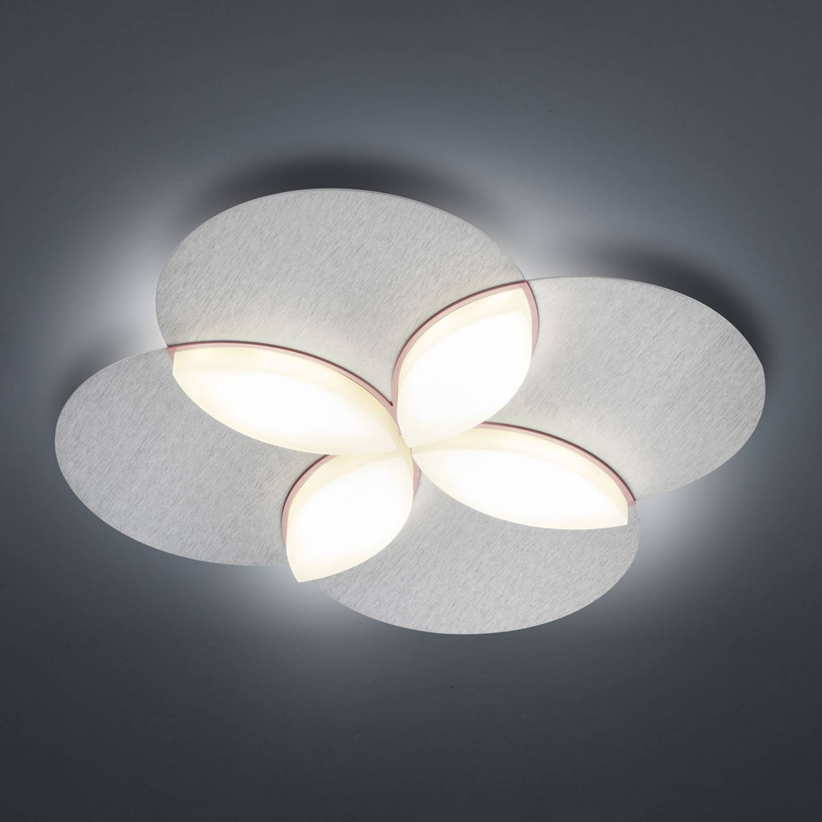 BANKAMP Spring -LED-kattovalaisin, eloksoitu hopea