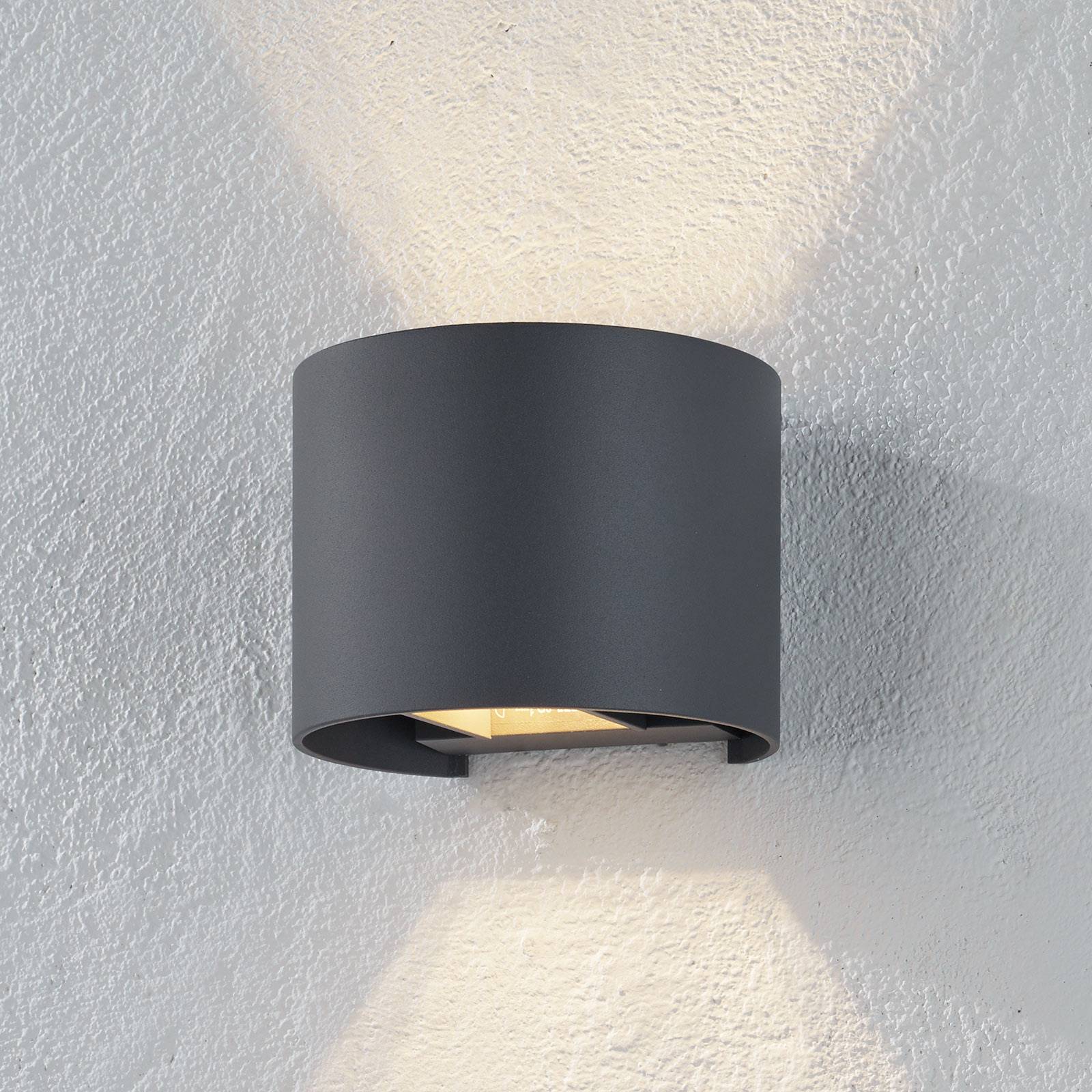 Xio-LED-seinävalaisin, leveys 13 cm, harmaa