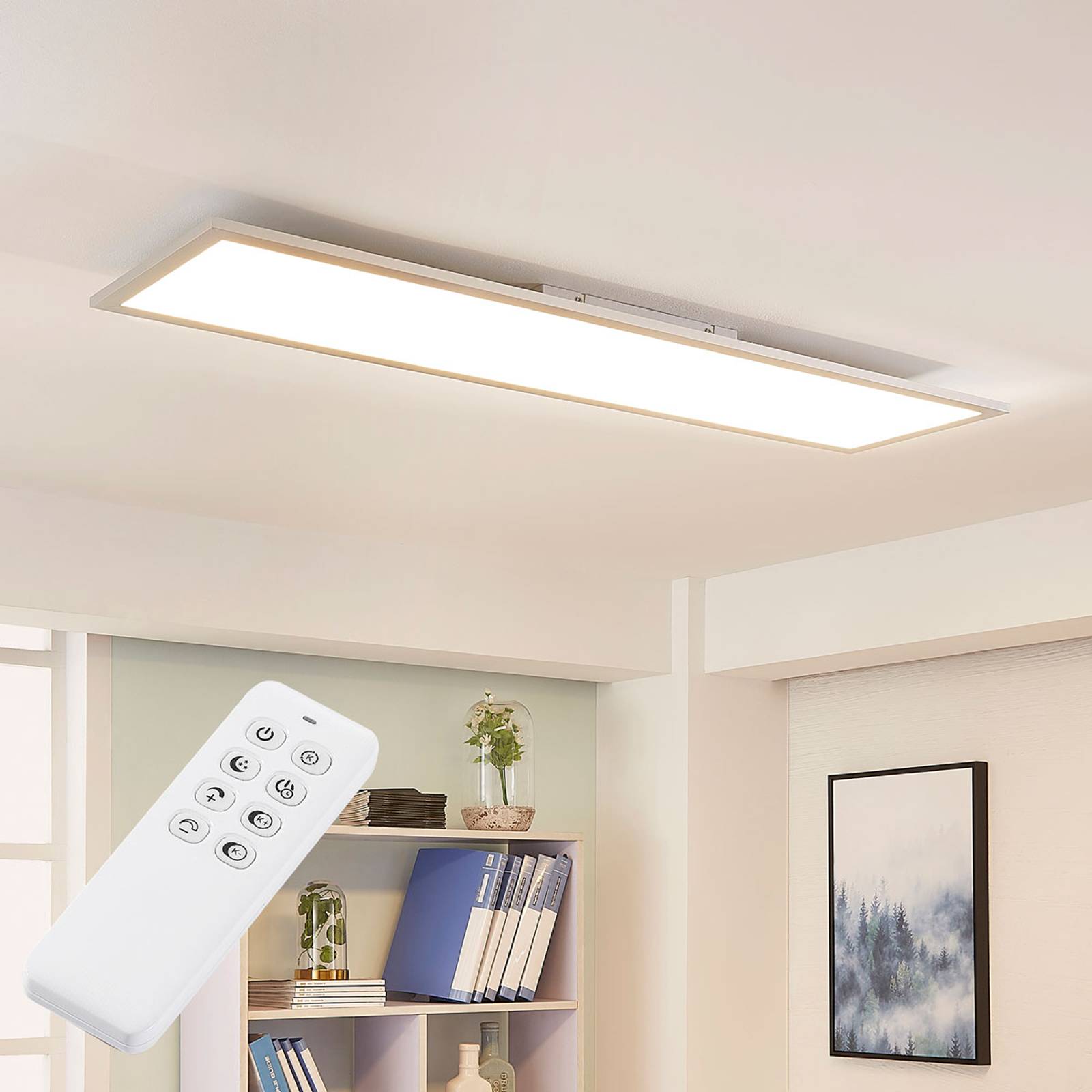 Arcchio Lysander -LED-paneeli CCT 119cm 36W, hopea