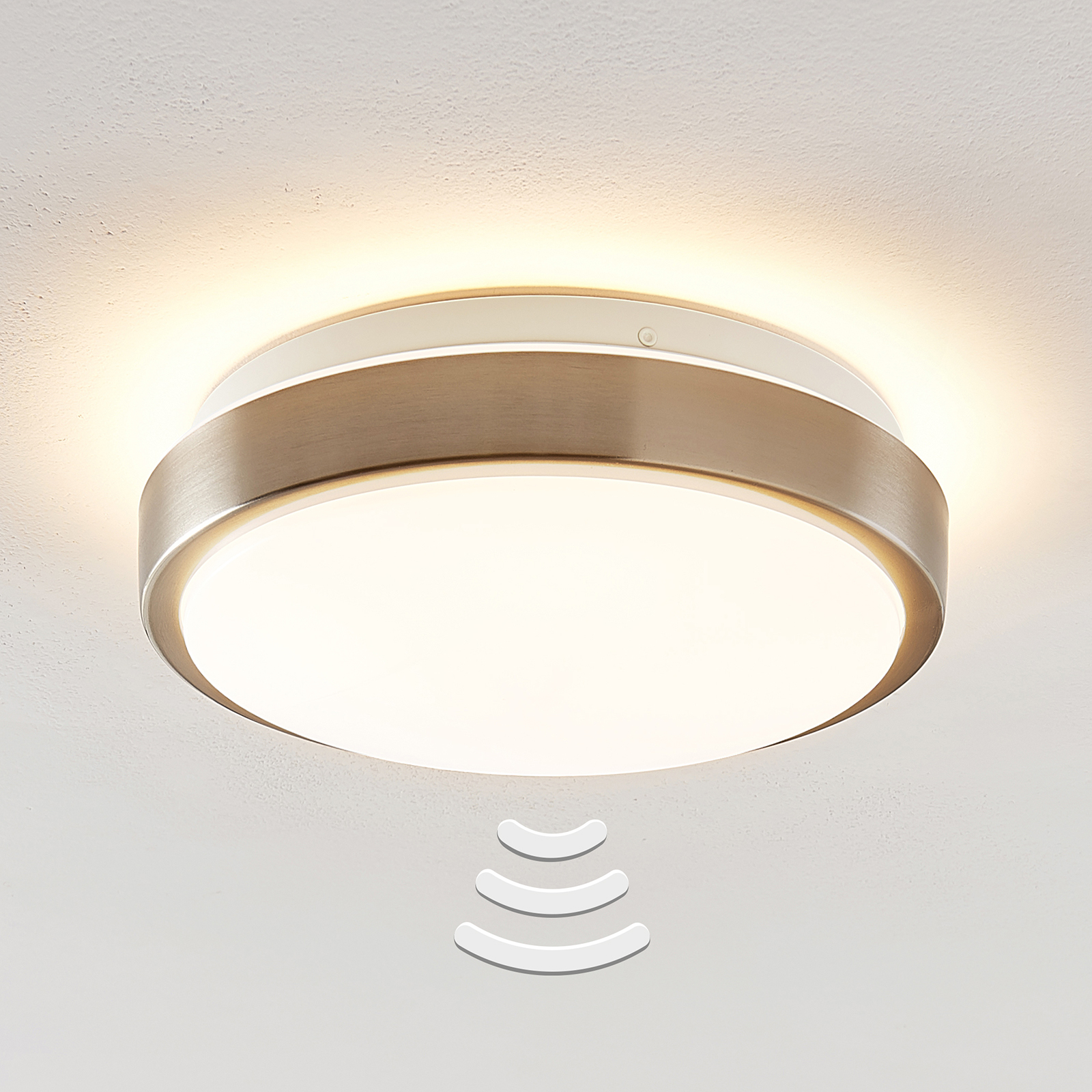 Lindby Camille -kattovalo, Ø 26cm, nikkeli