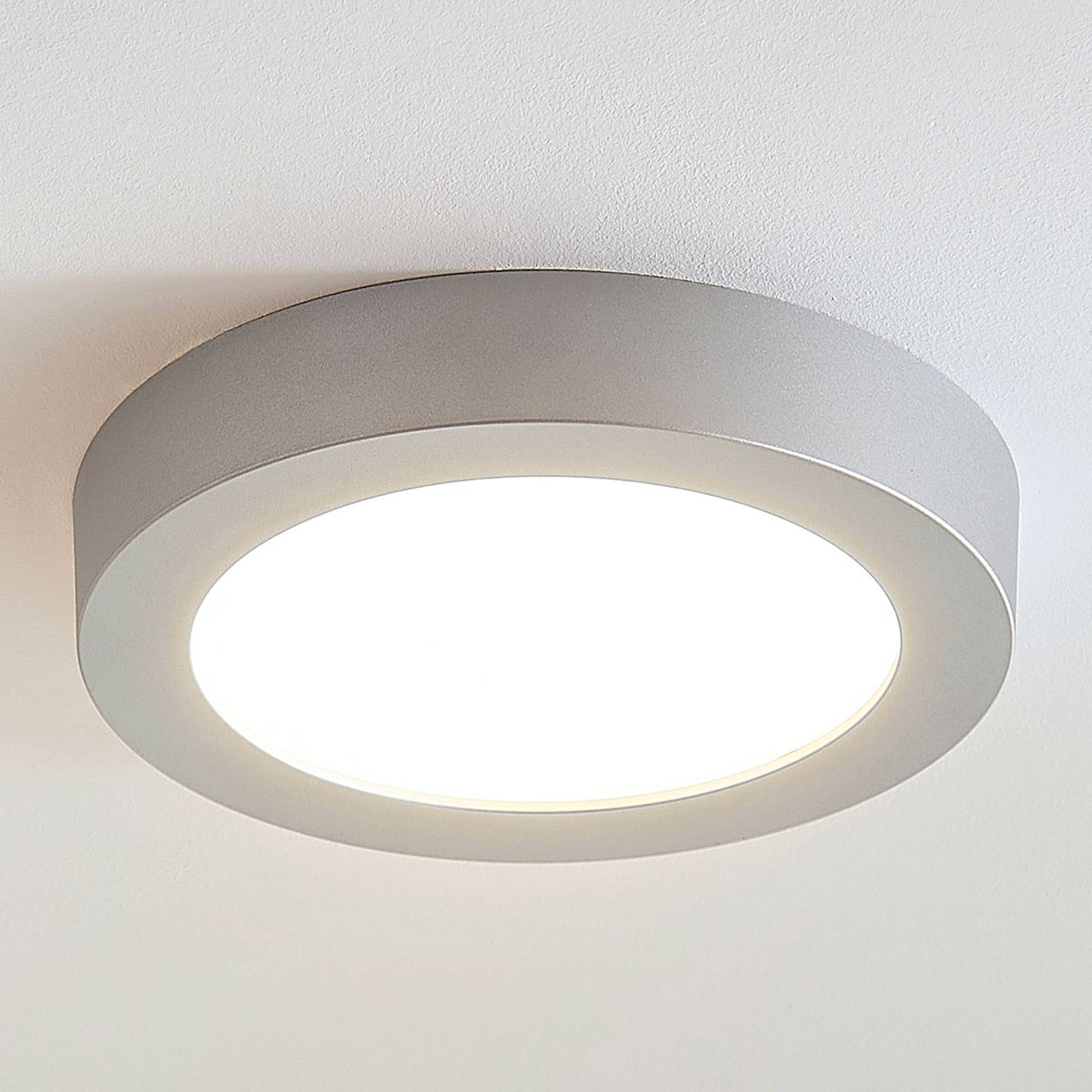 LED-kattovalo Marlo hopea 3 000 K pyöreä 25,2 cm