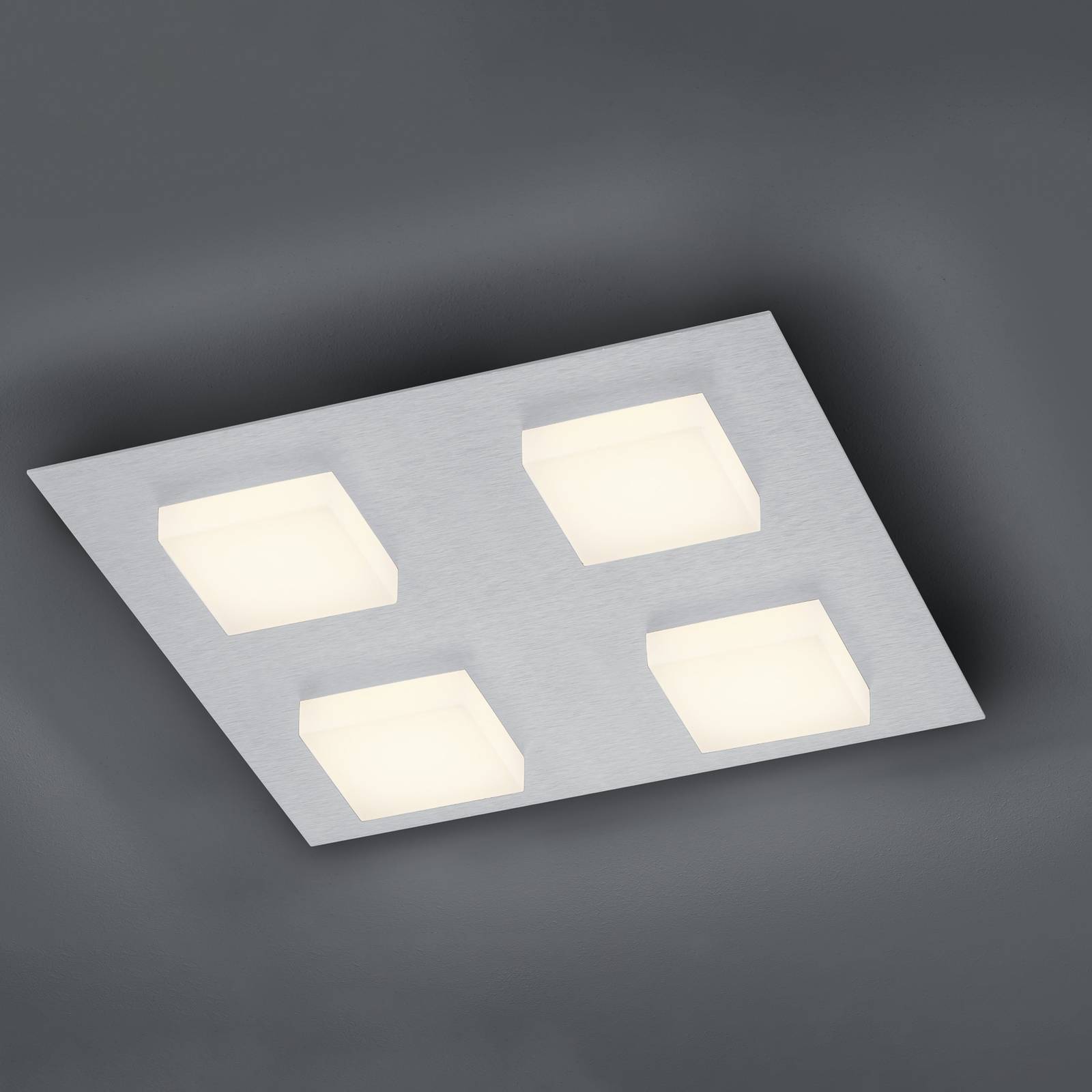 BANKAMP Luno -LED-kattovalo 4 lamppua, hopea