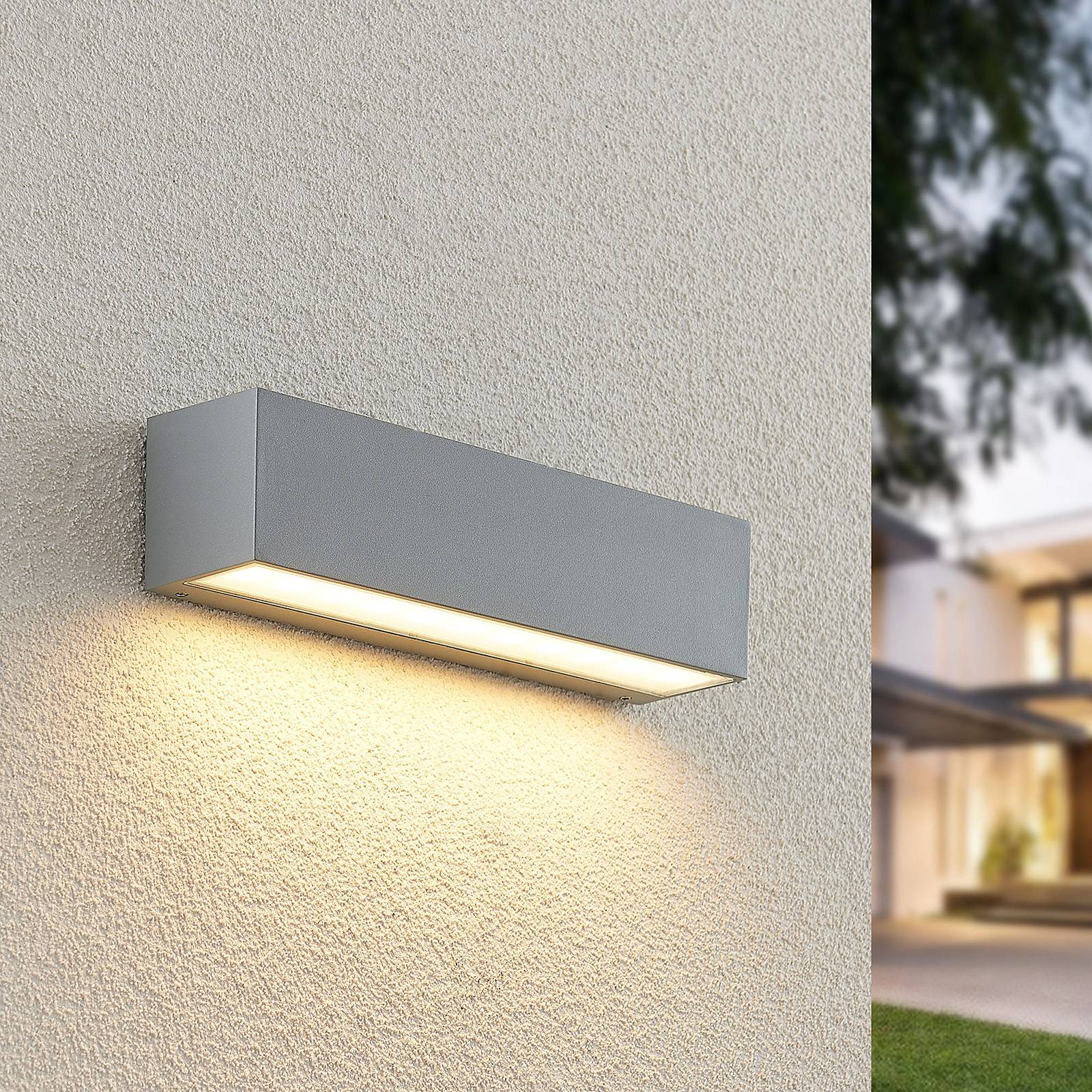 Lucande Lengo-LED-seinävalo 25cm hopea 1 lamppua