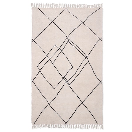 Käsinkudottu zigzag Matto Black/White 150 x 240 cm