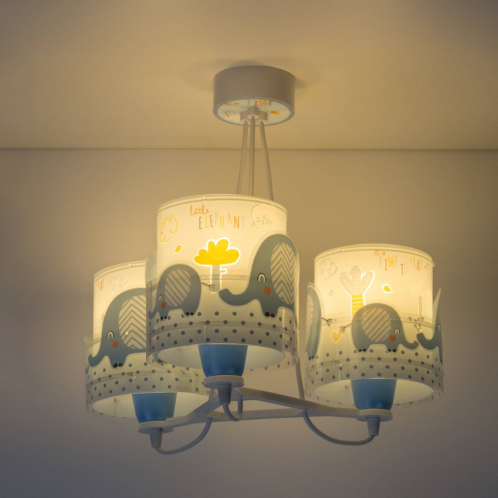 Riippuvalo Little Elephant 3 lamppuinen sininen