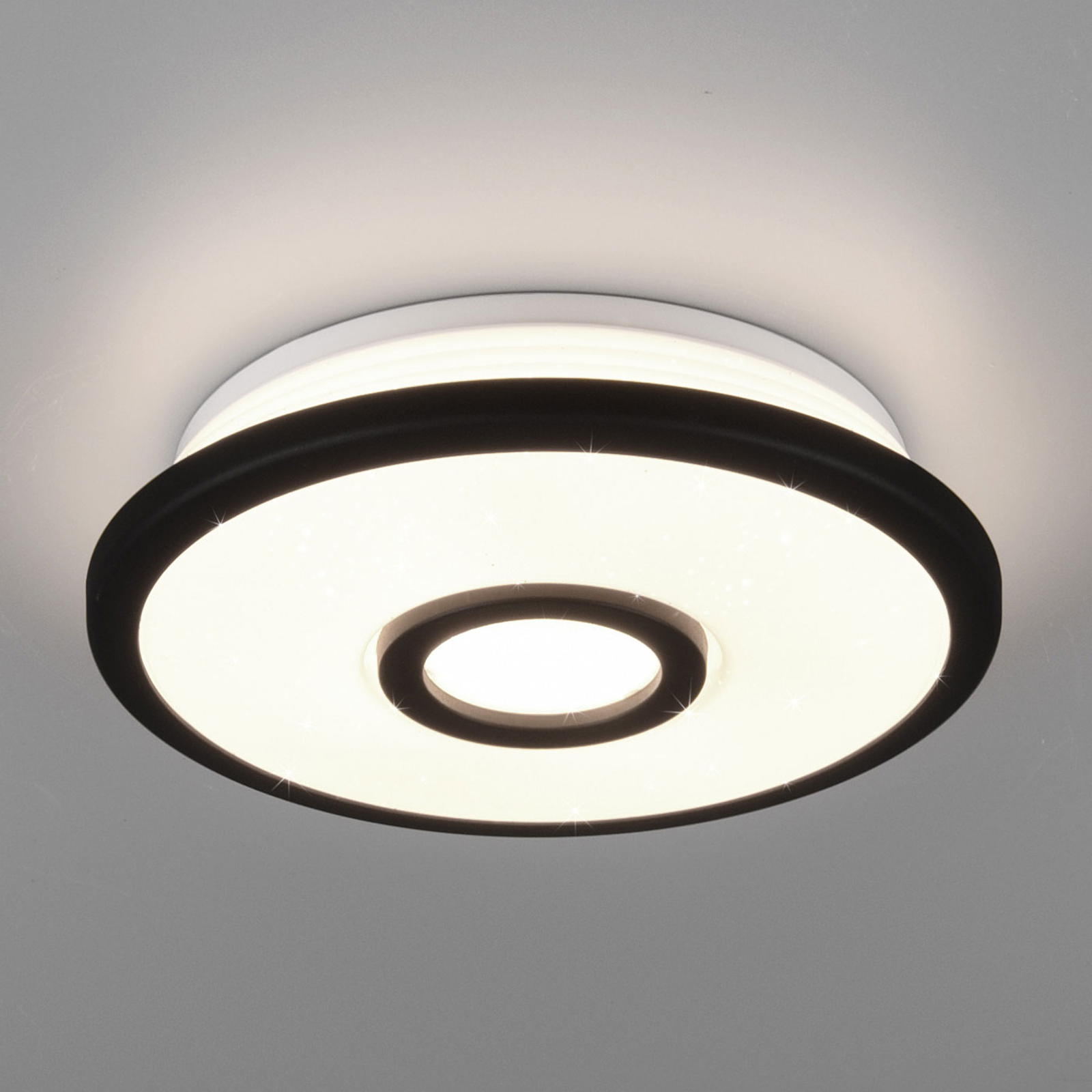 LED-kattovalo Okinawa, Starlight-efekti, Ø 21 cm