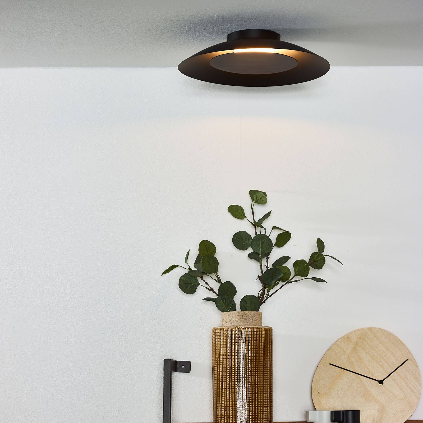 LED-kattovalaisin Foskal, musta, Ø 34,5 cm