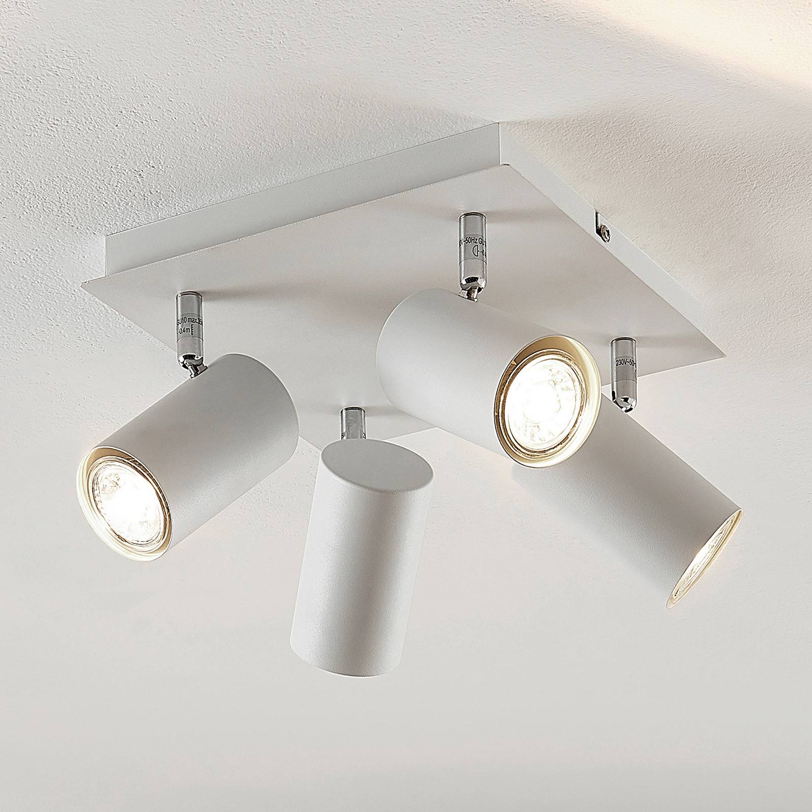 Lindby Joffrey -kattovalaisin, 4-lamp., valkoinen
