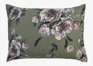 Photographic Floral sateng tyynyliina vihreä