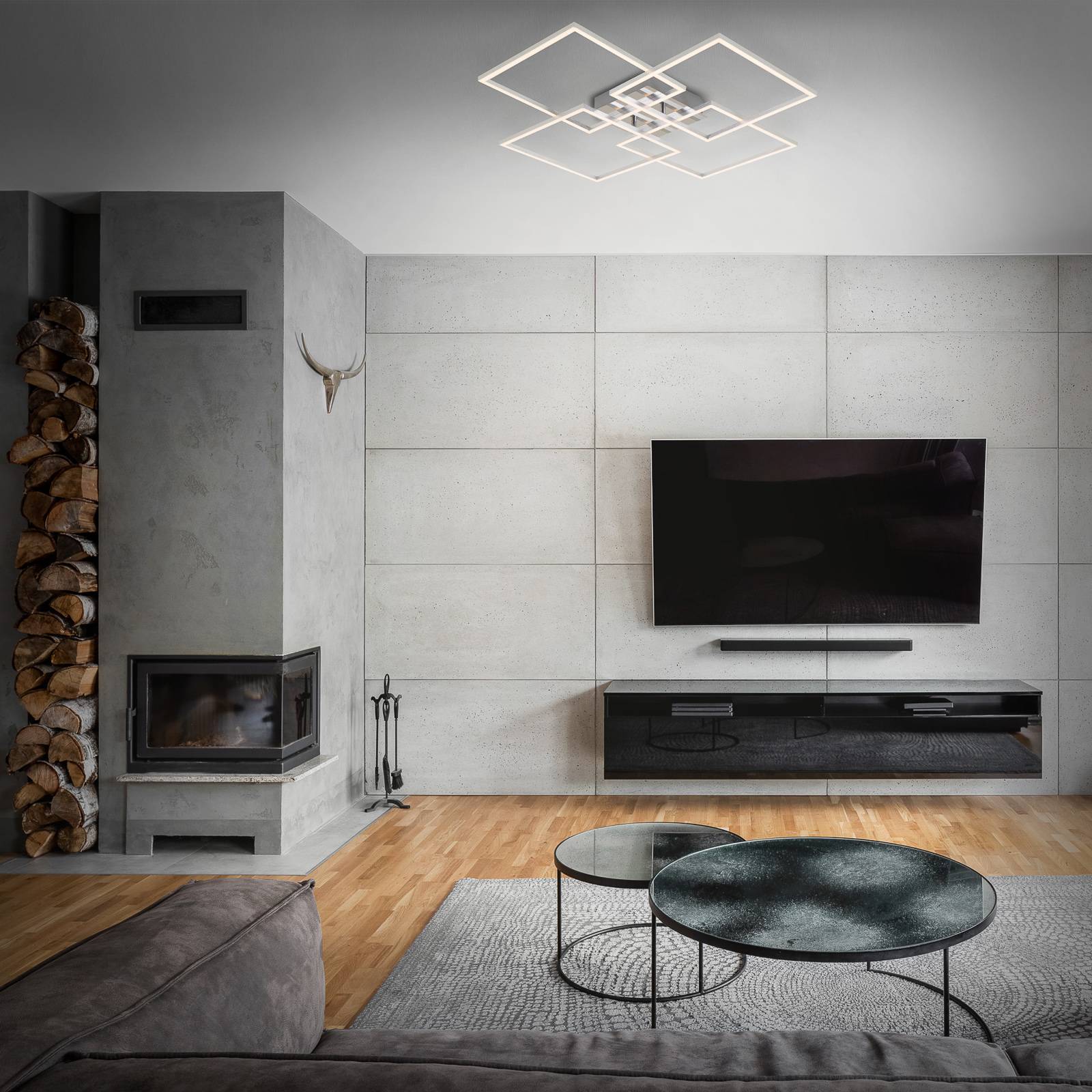 LED-kattovalaisin Frames, 4 neliötä, kääntyvä