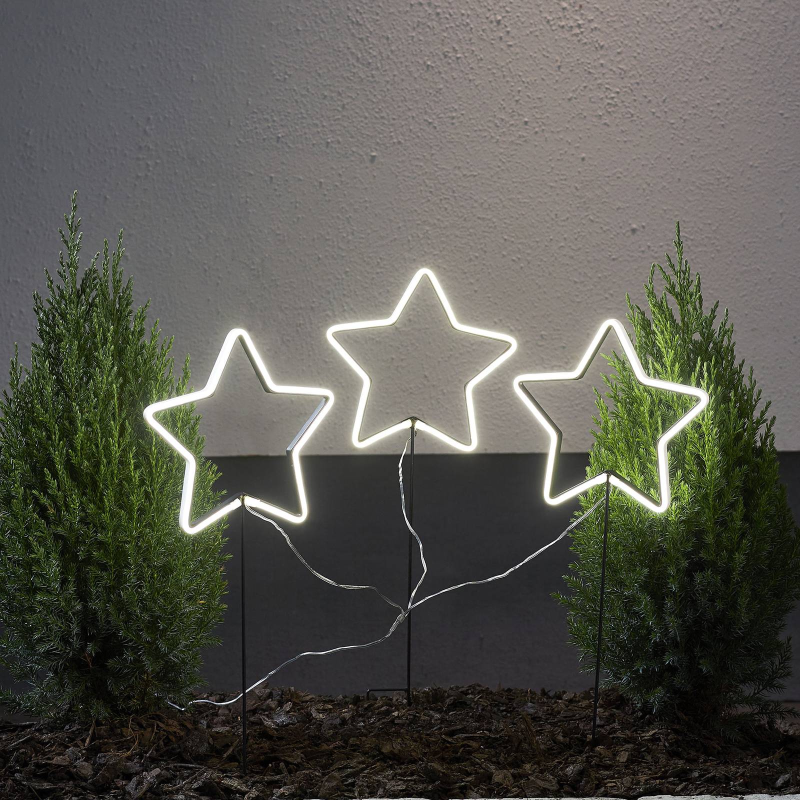 Neon Star -LED-ulkotähti, 3-lamppuinen