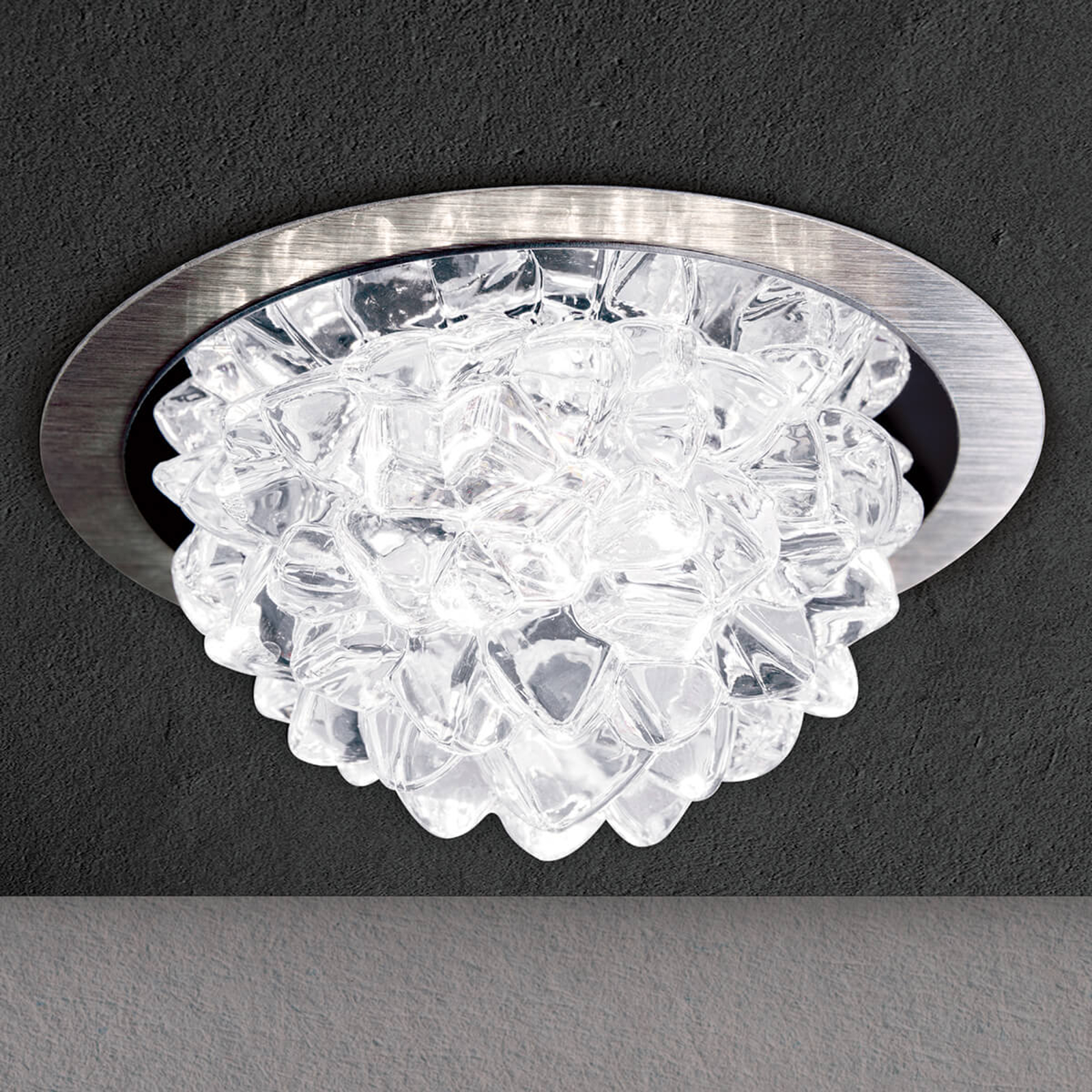 LED-uppovalaisin Cecil kristallivarjostimella, alu