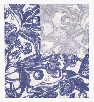 Ink Floral pintakäsitelty pöytäliina sininen