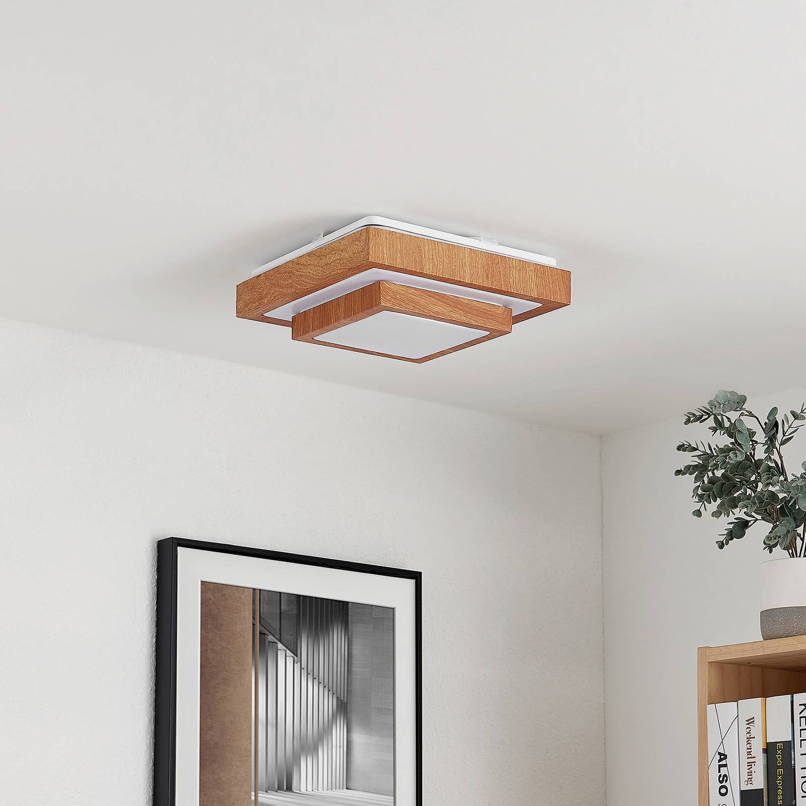 Lindby Tiril -LED-kattovalaisin, kulmikas, 27 cm