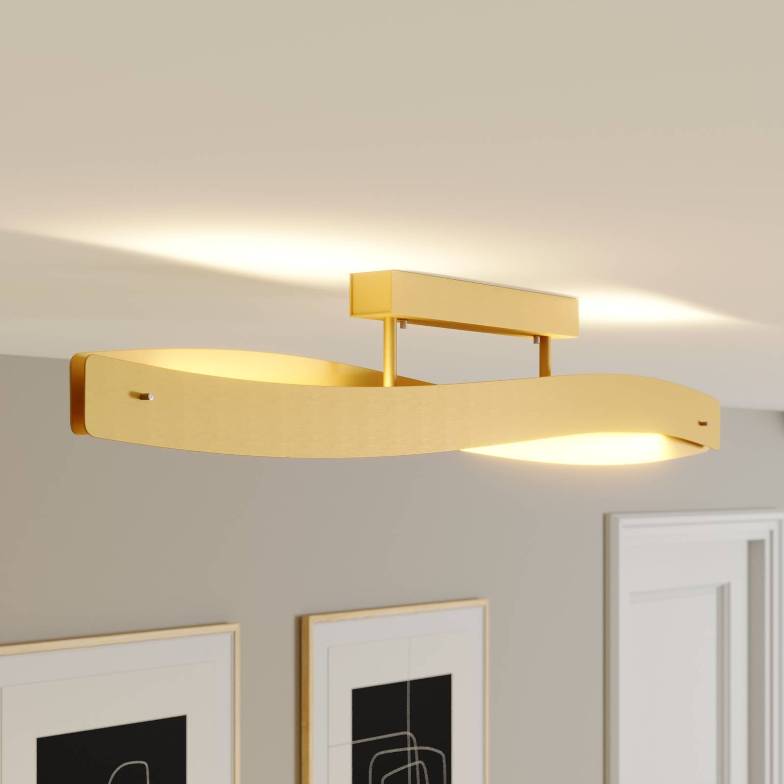 Lucande Lian LED-kattovalaisin, matta messinki
