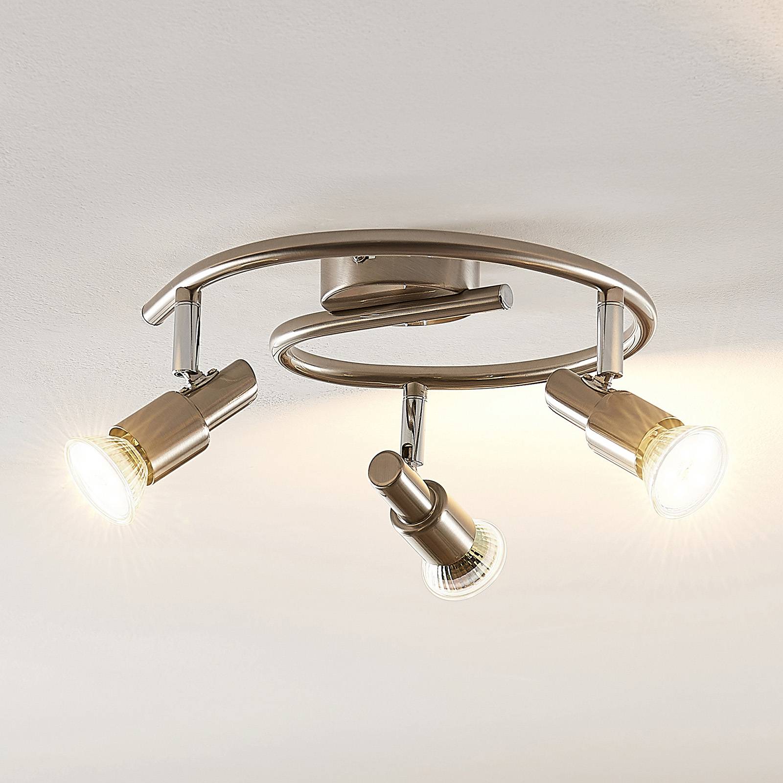 ELC Farida -LED-kohdevalo, nikkeli, 3-lamp.