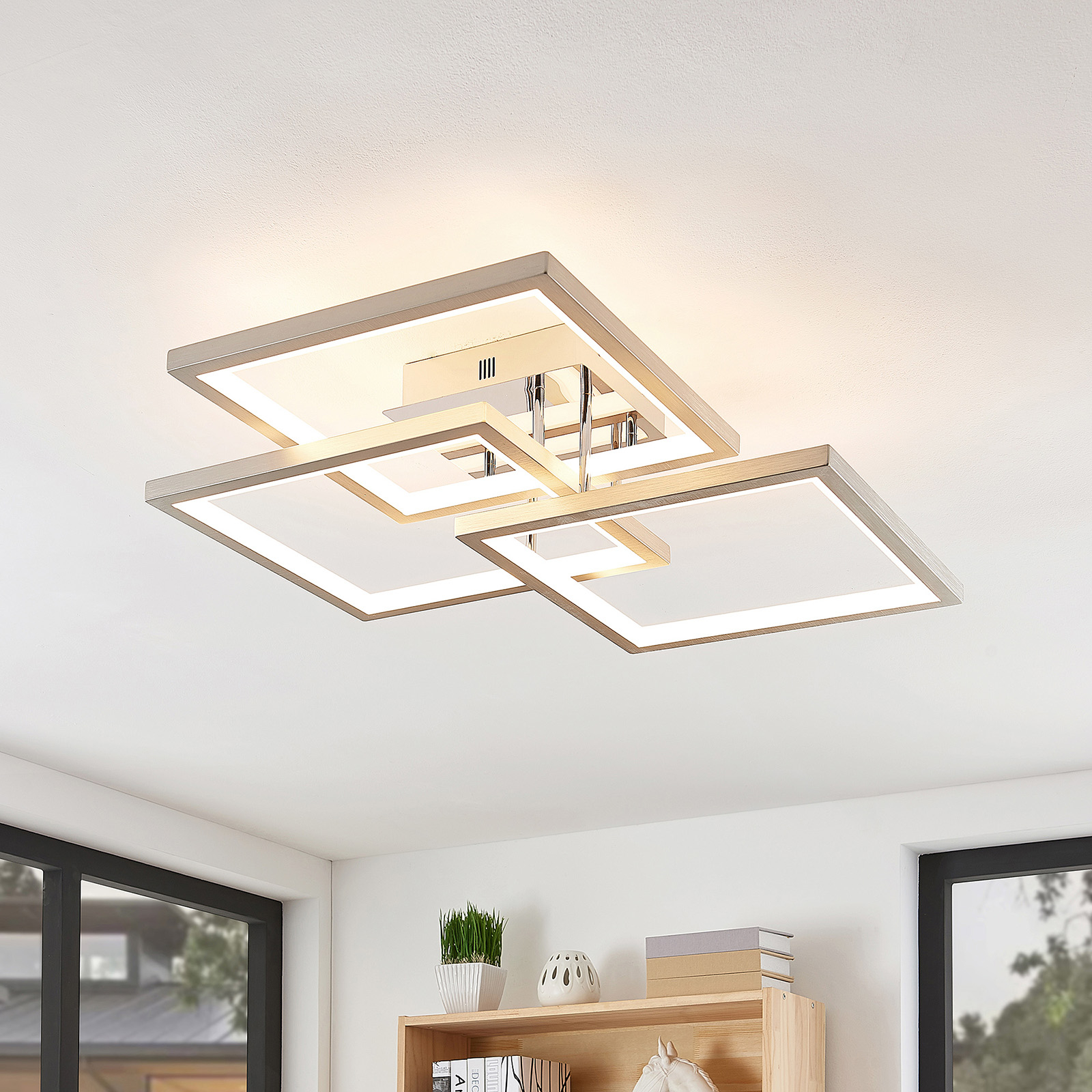 Lucande Avilara -LED-kattovalo, 70 cm x 70 cm