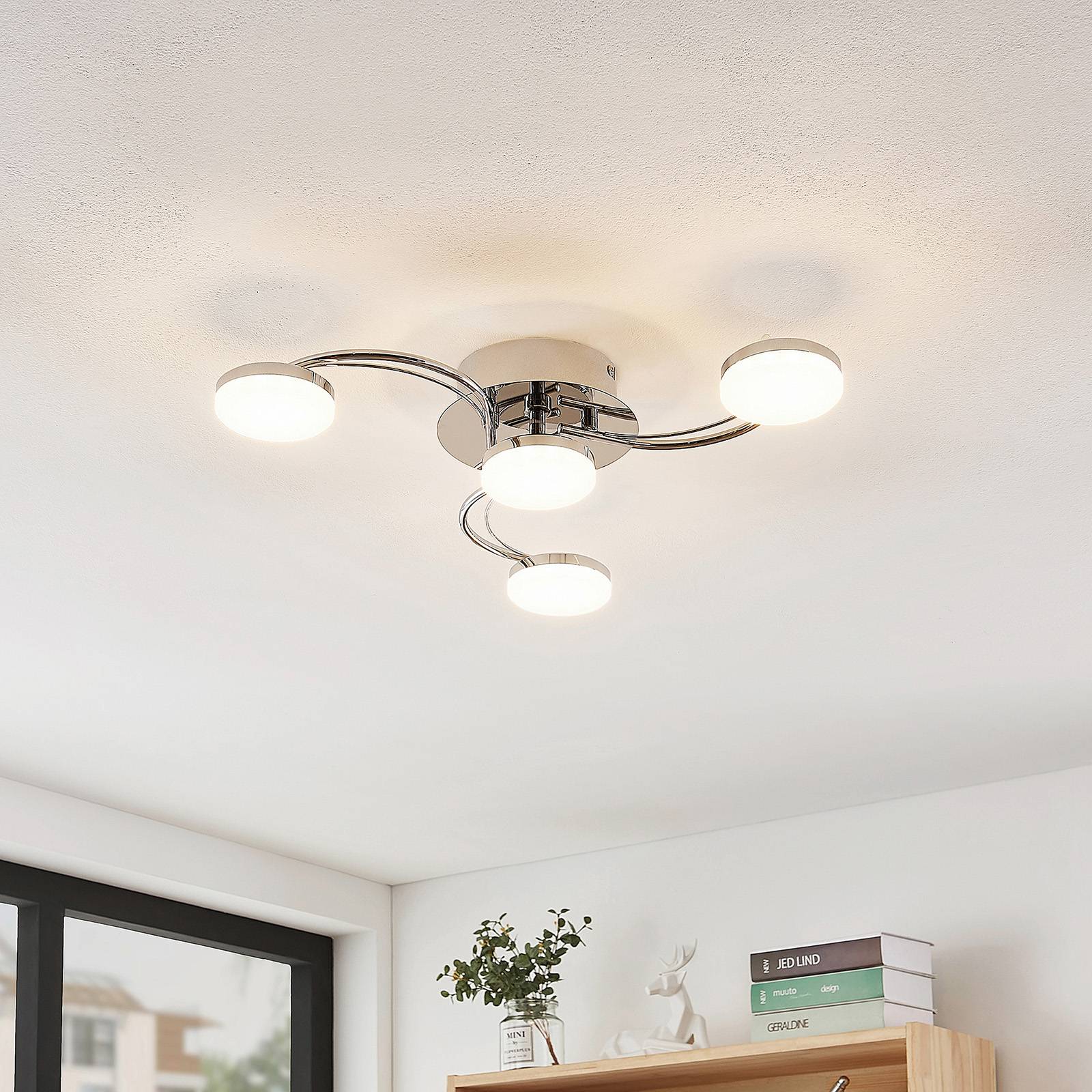 Lindby Dyln -LED-kattovalaisin, kaareva, 4-lamp.