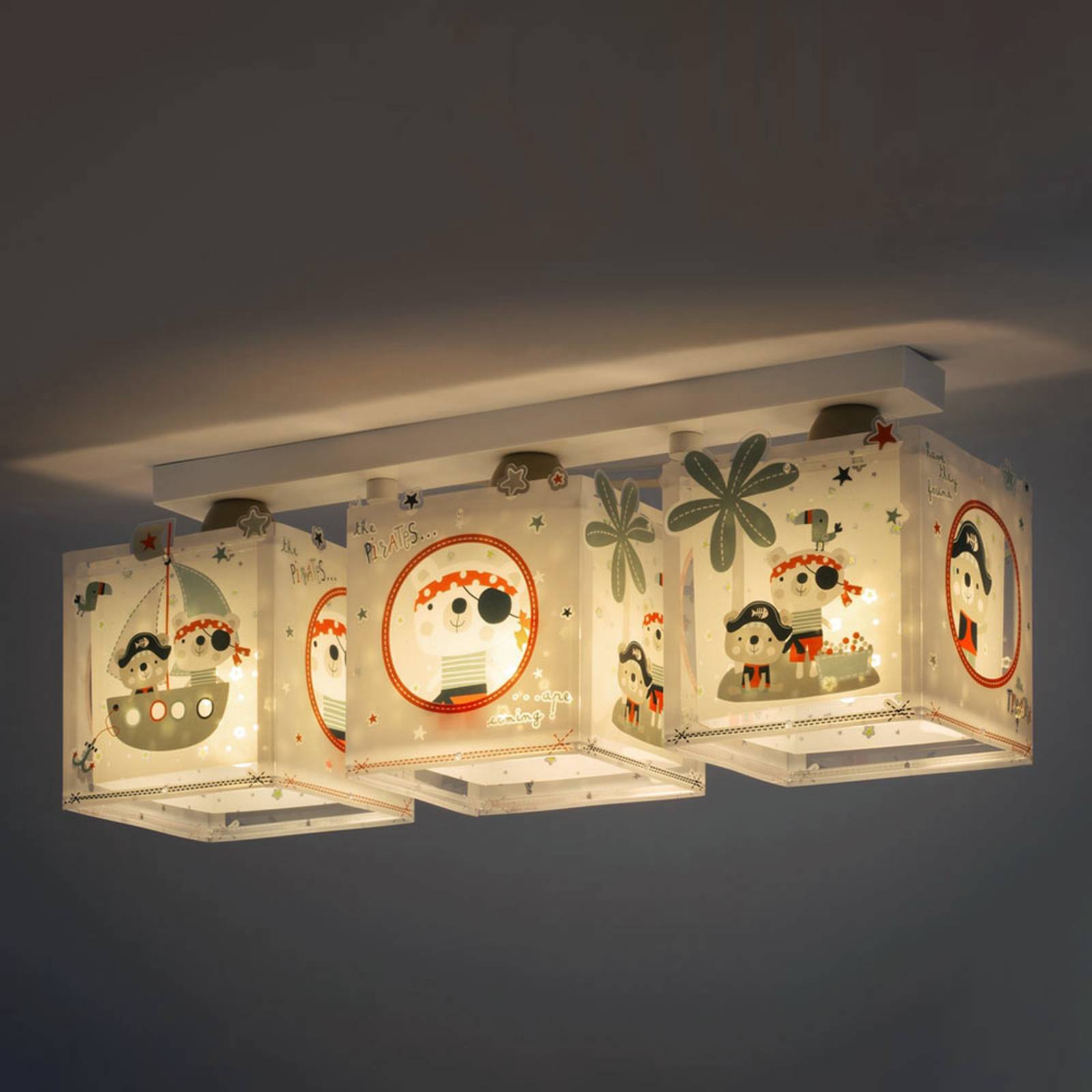 3-lamp. kattovalaisin Pirates lastenhuoneeseen